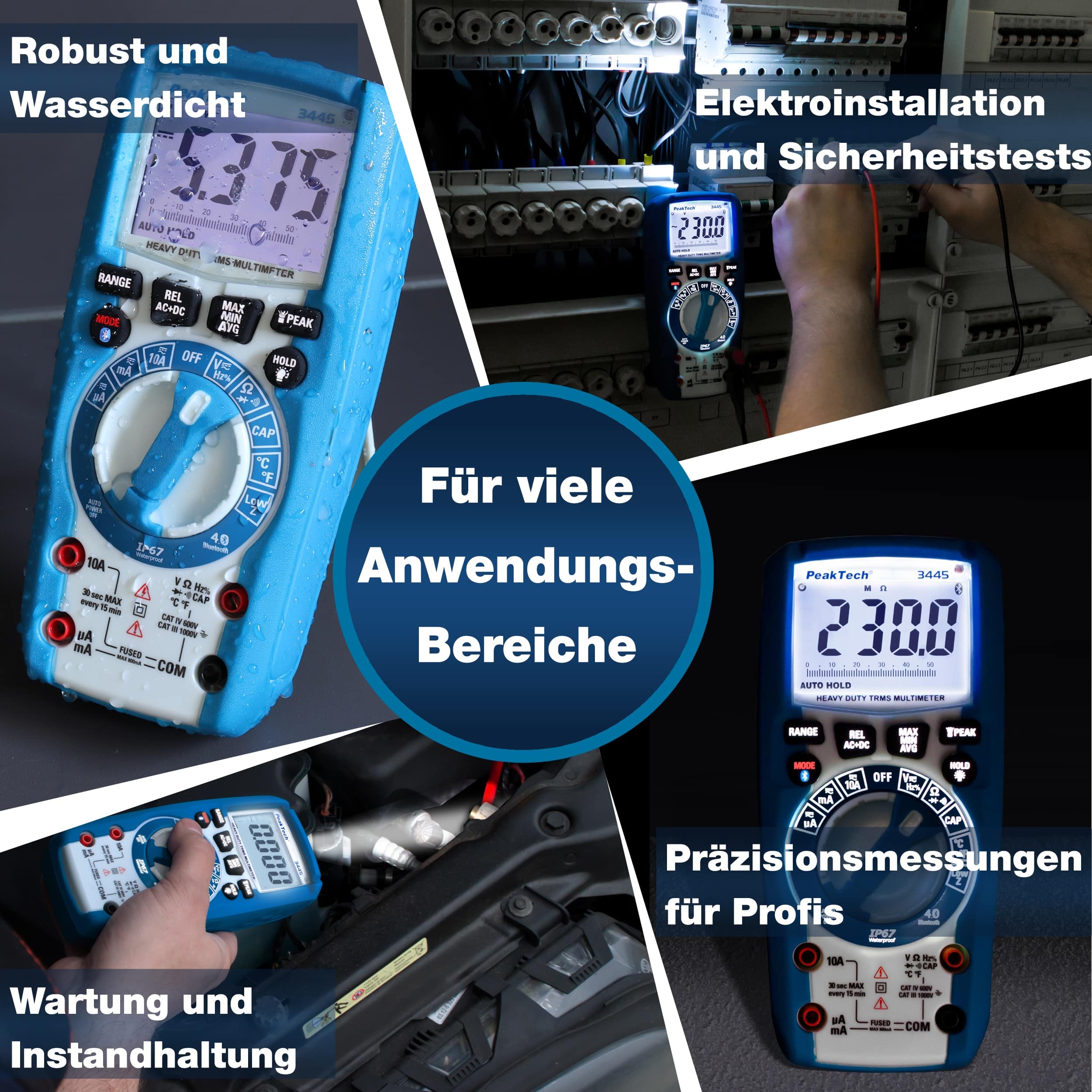 PEAKTECH Multimeter, P 3445, True RMS, Bluetooth