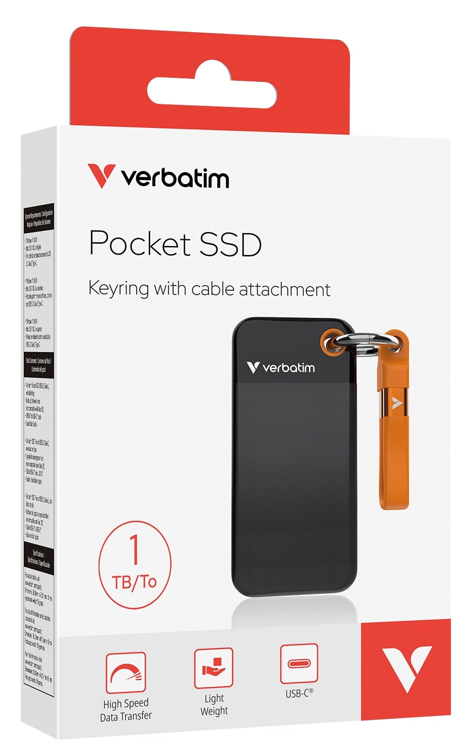 VERBATIM Externe SSD Pocket 2TB schwarz-grau