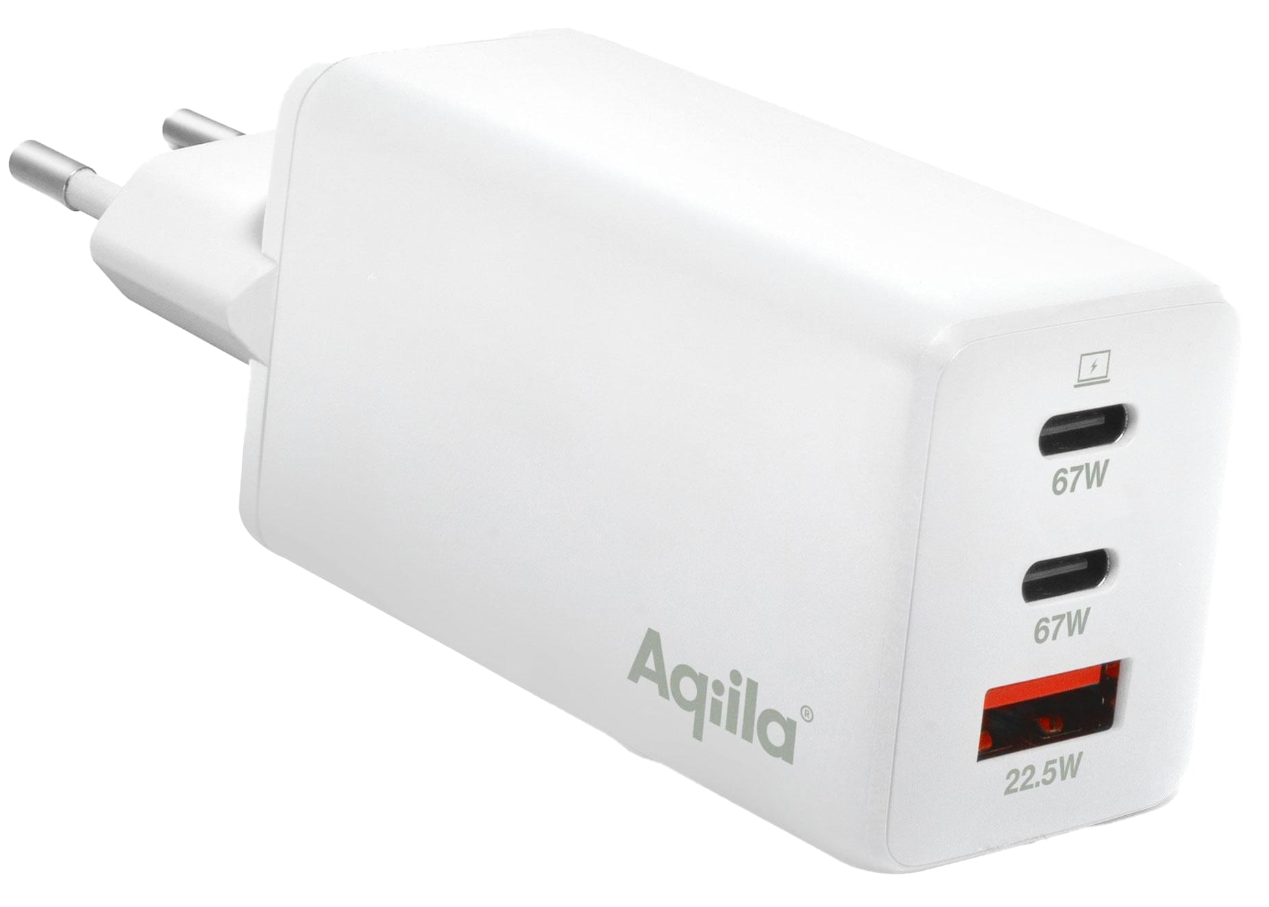 AQIILA USB-Lader Chargebird W3, 65 W, 3-fach, 2x USB-C, 1x USB-A