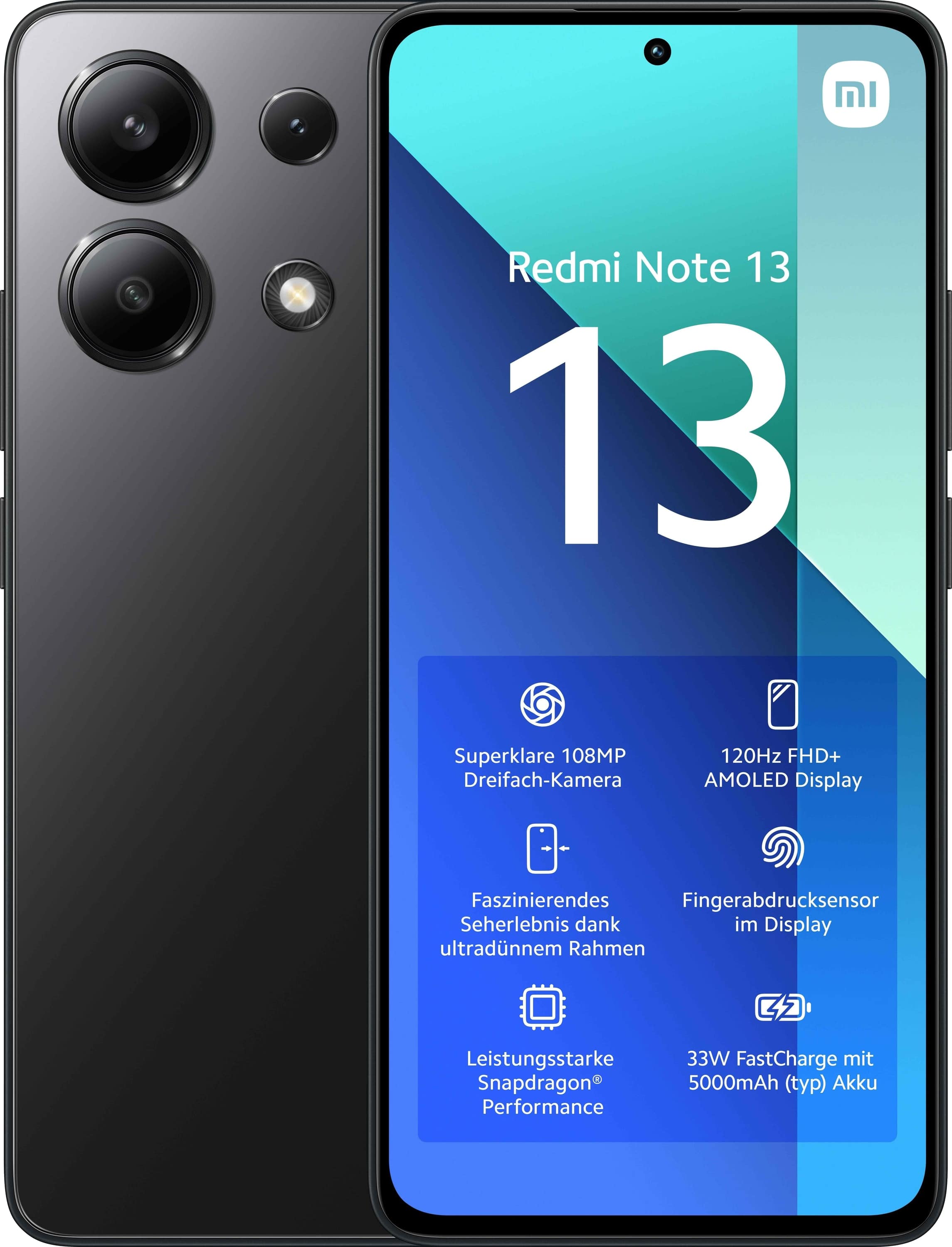 XIAOMI Smartphone Redmi Note 13 4G 256GB Midnight Black