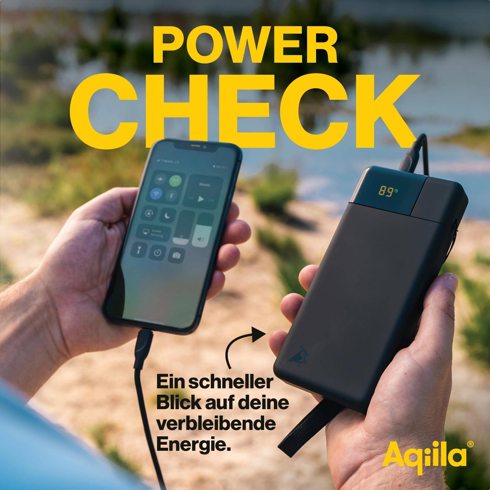 AQIILA Powerbank Powerbird B20+, 65 W, 20.000mAh, 1x USB-A, 2x USB-C, schwarz