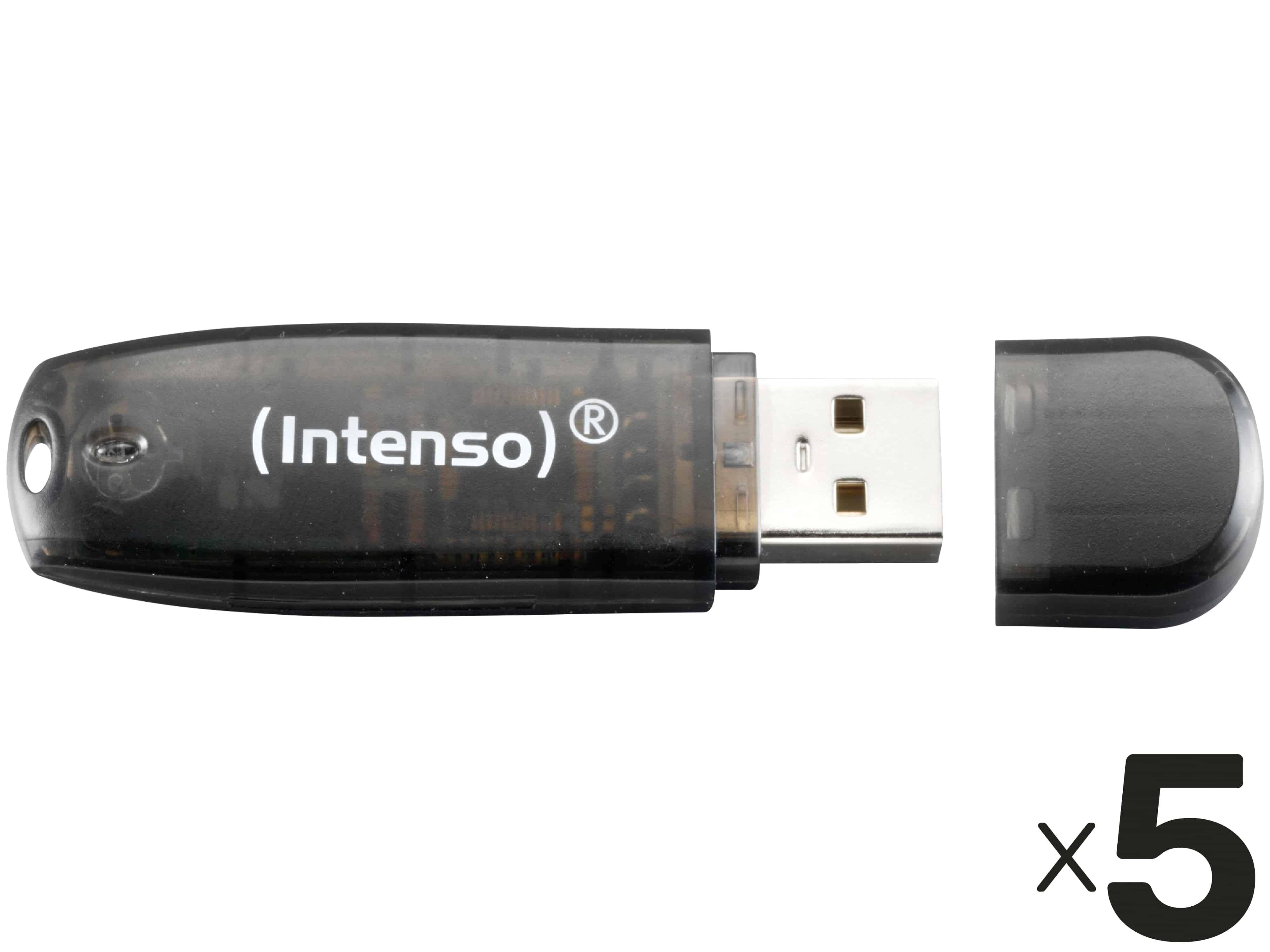 INTENSO USB-Speicherstick Rainbow Line, 16 GB 5er Pack