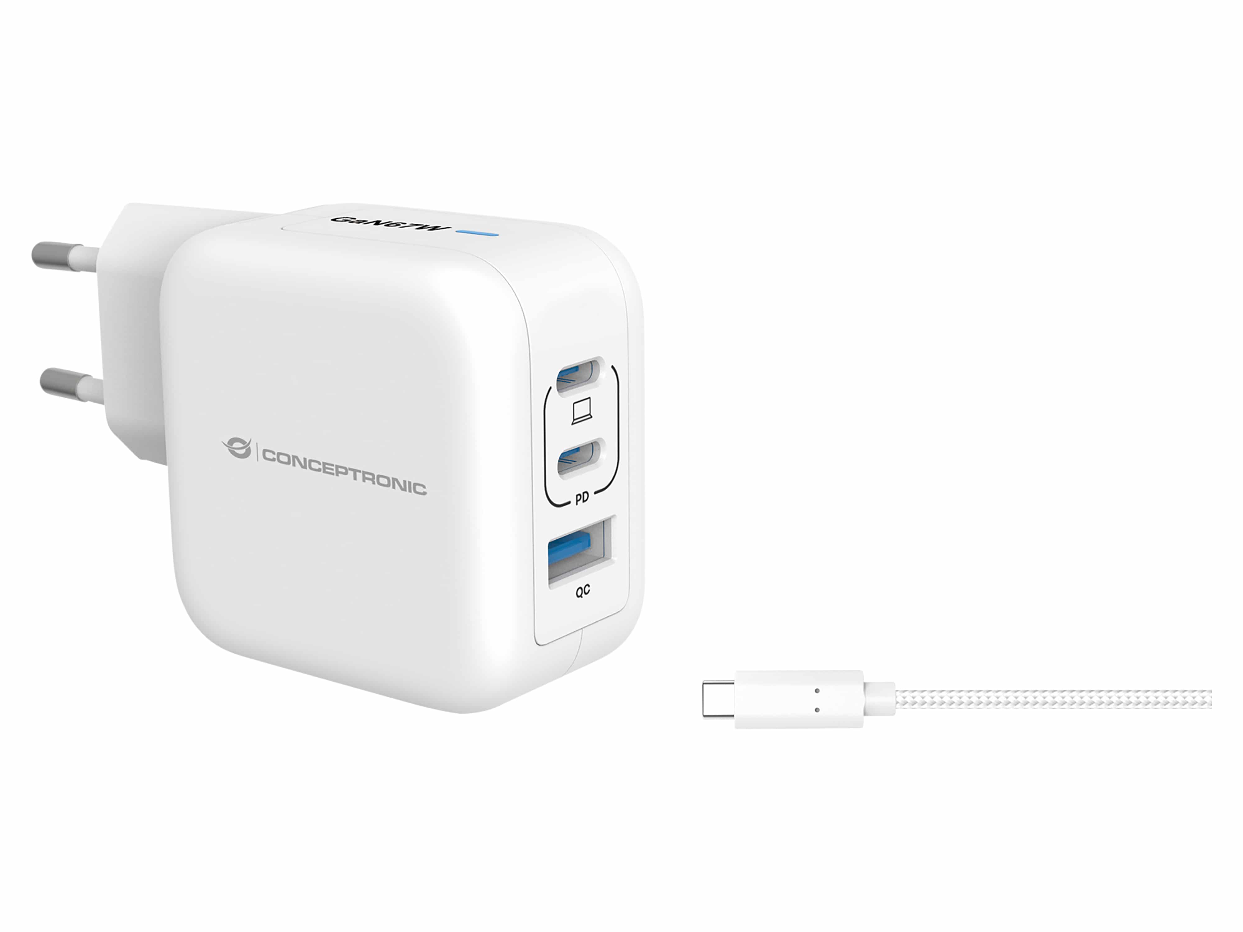 CONCEPTRONIC USB-Ladegerät ALTHEA17W 2x USB-C USB-A 67W