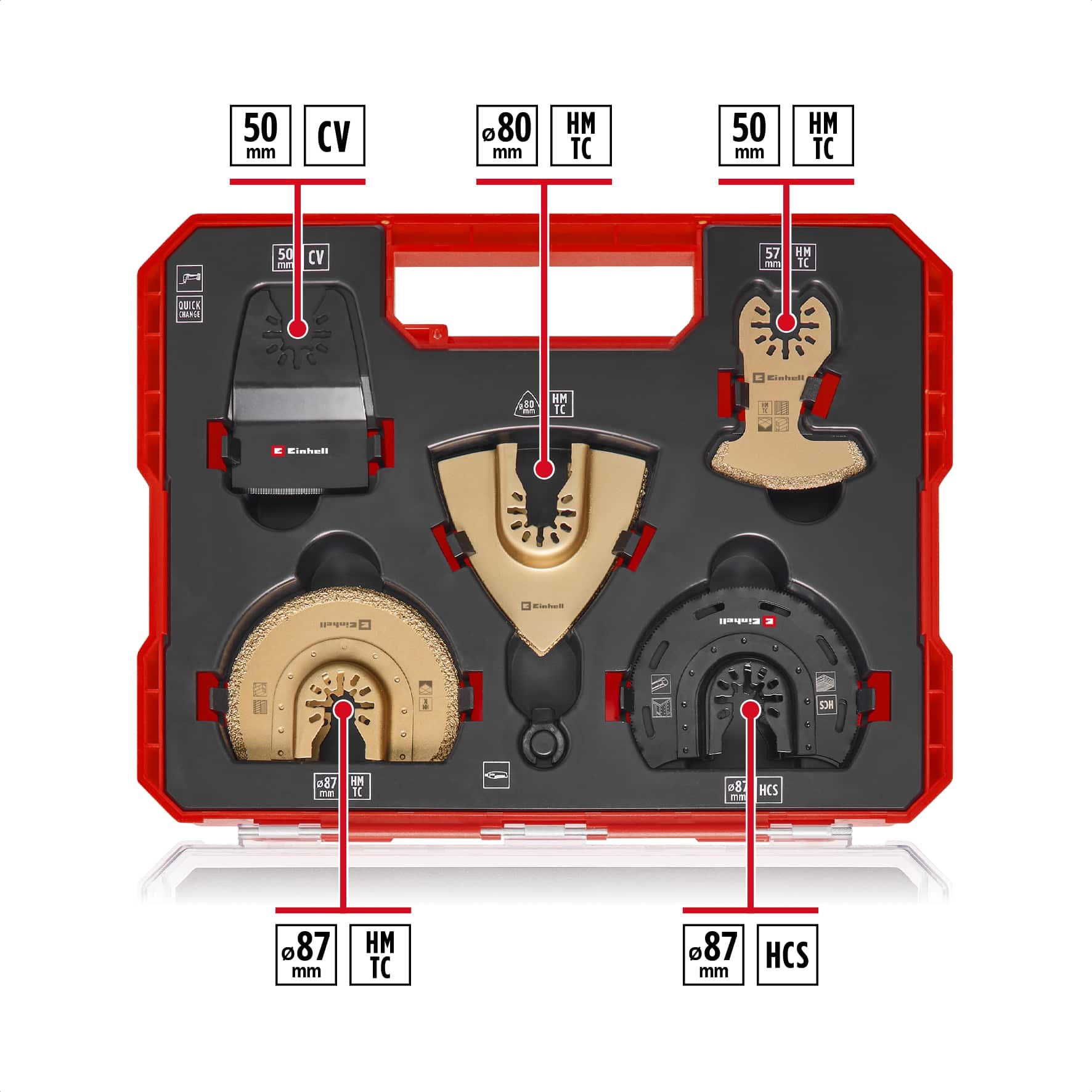 EINHELL Multitool-Set, 708110, XL-PLUS-Case, 10-teilig