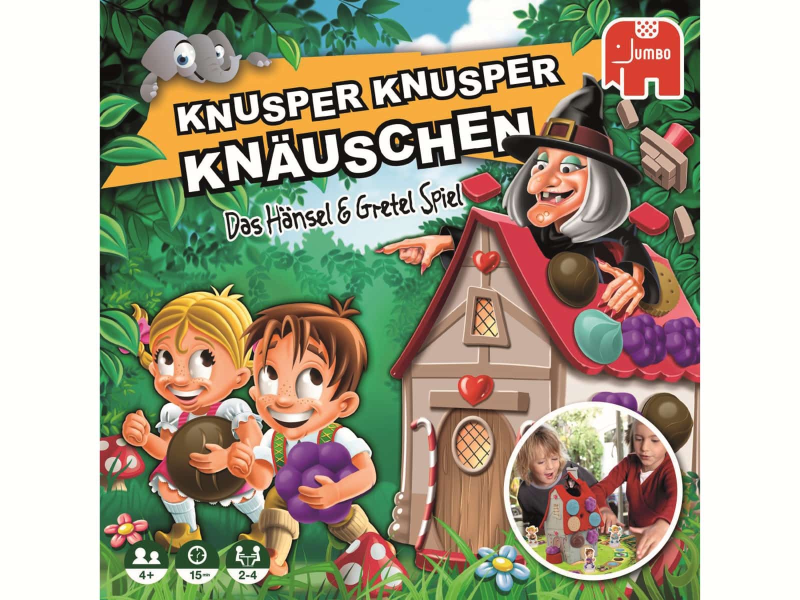 JUMBO Spiele Kinderspiel, 19713, Knusper, Knusper Knäuschen 