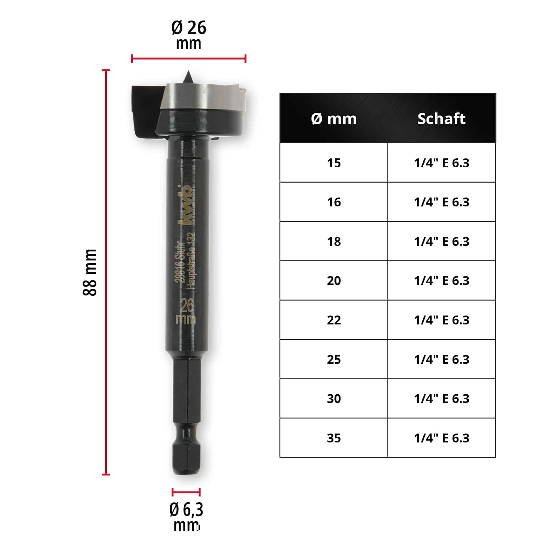 KWB Forstnerbohrer, 706426, 26 mm