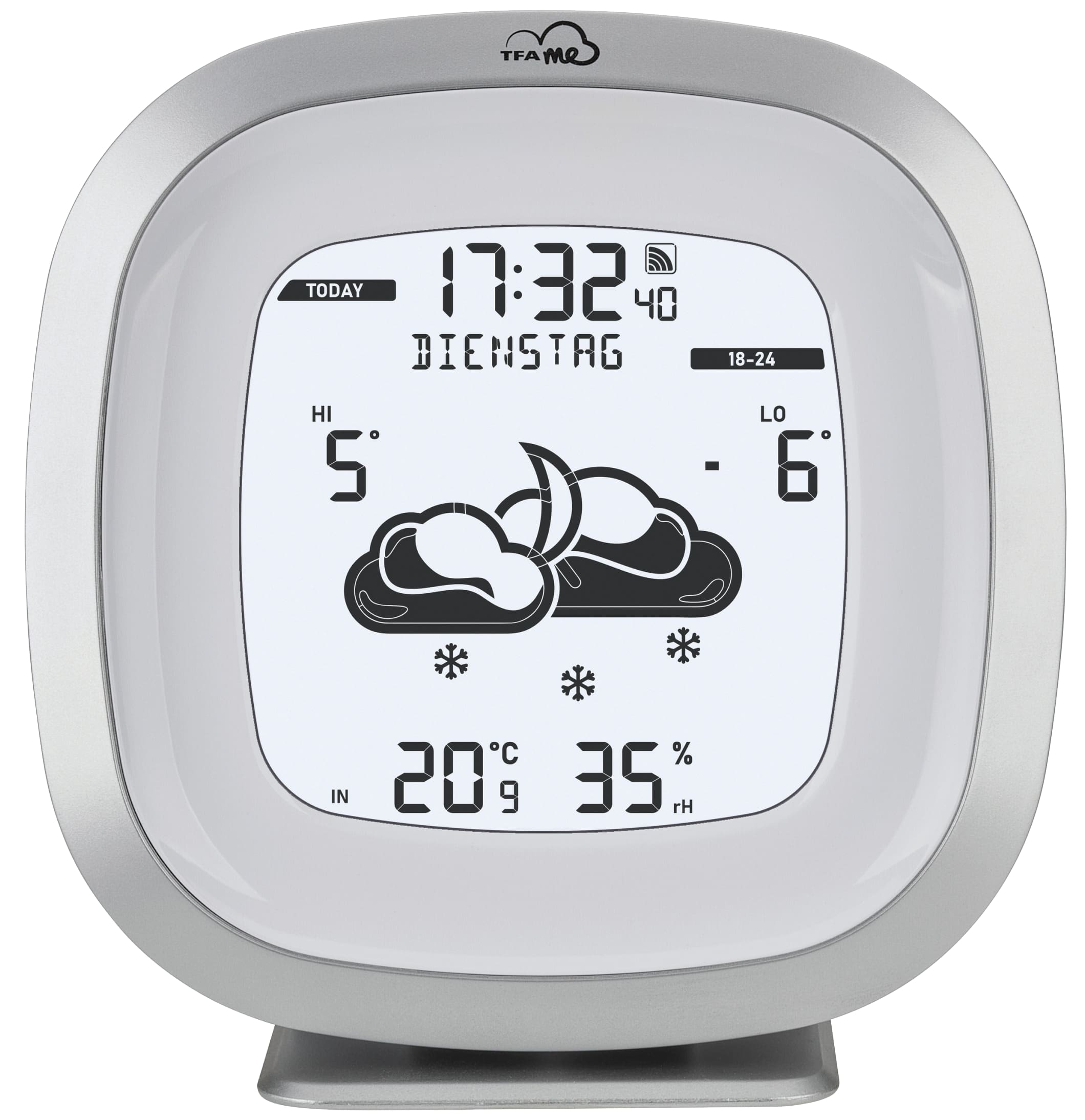 TFA WLAN Funk-Wetterstation TFA.me ID-03, 35.8101.54, silber