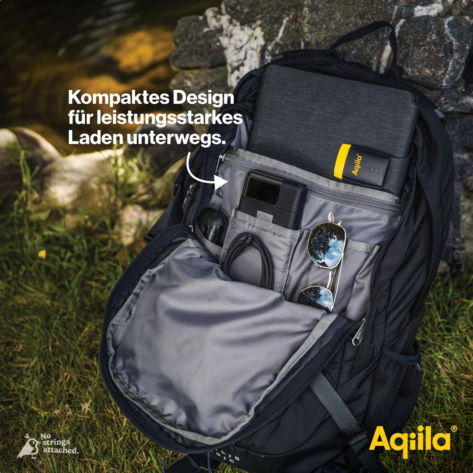 AQIILA Powerbank Powerbird B20, 20 W, 20.000mAh, 1x USB-A, 2x USB-C, schwarz