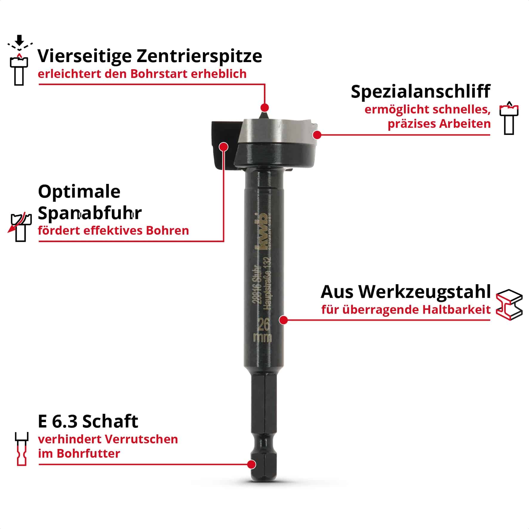 KWB Forstnerbohrer, 706426, 26 mm