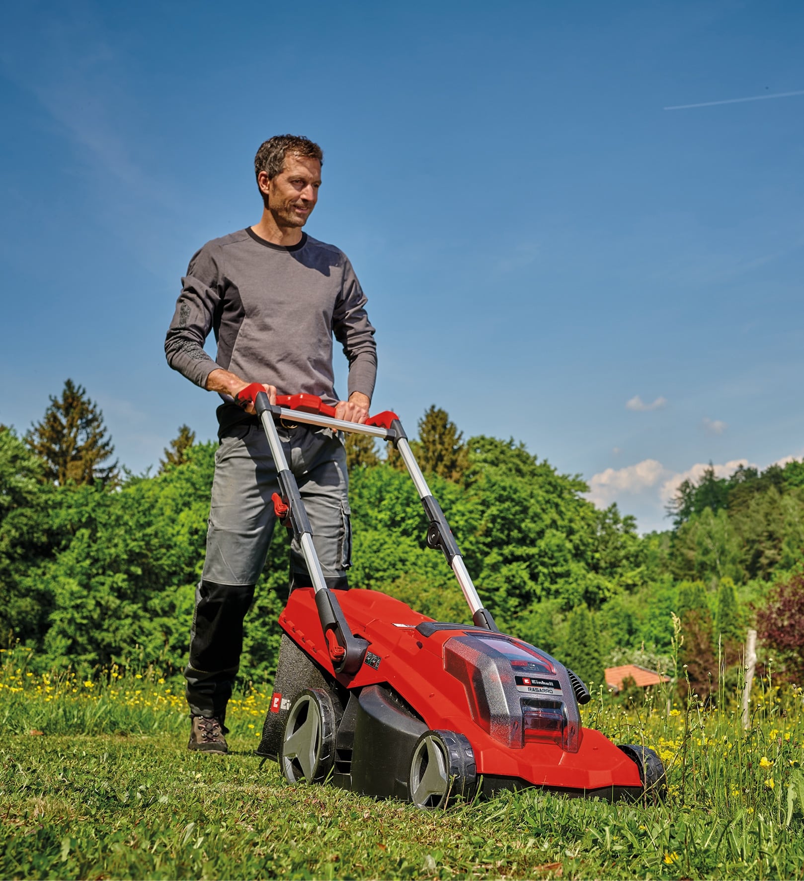 EINHELL PROFESSIONAL Akku-Rasenmäher RASARRO 36/40, 2x4,0 Ah Akkus + Twin-Ladegerät