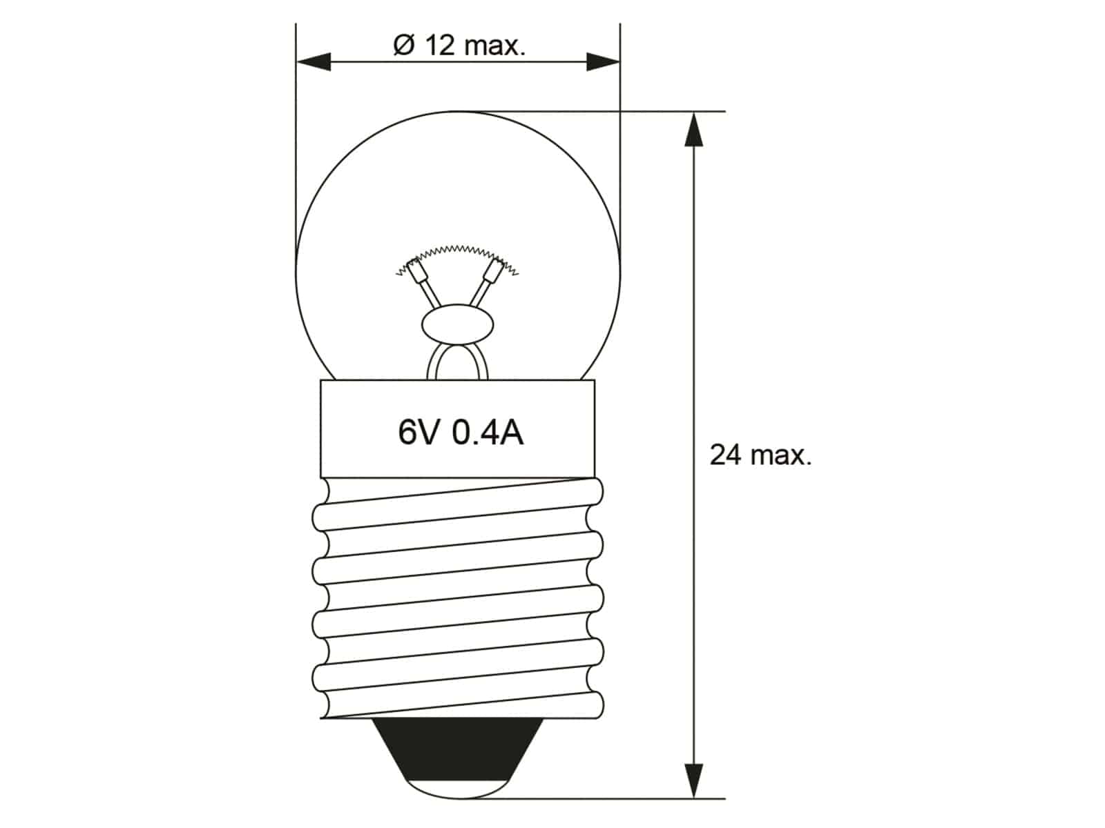 GOOBAY Taschenlampenbirne, 9581, G11 Kugel, E10, 6 V, 2.35 W