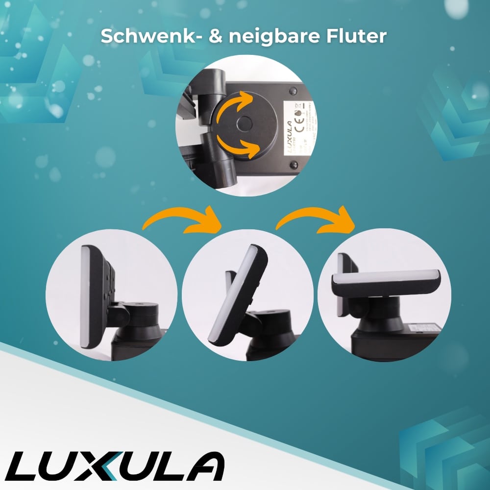 LUXULA LED-Fluter LX400190, 2-köpfig, 2x 15 W, 3200 lm, 4000 K, schwarz