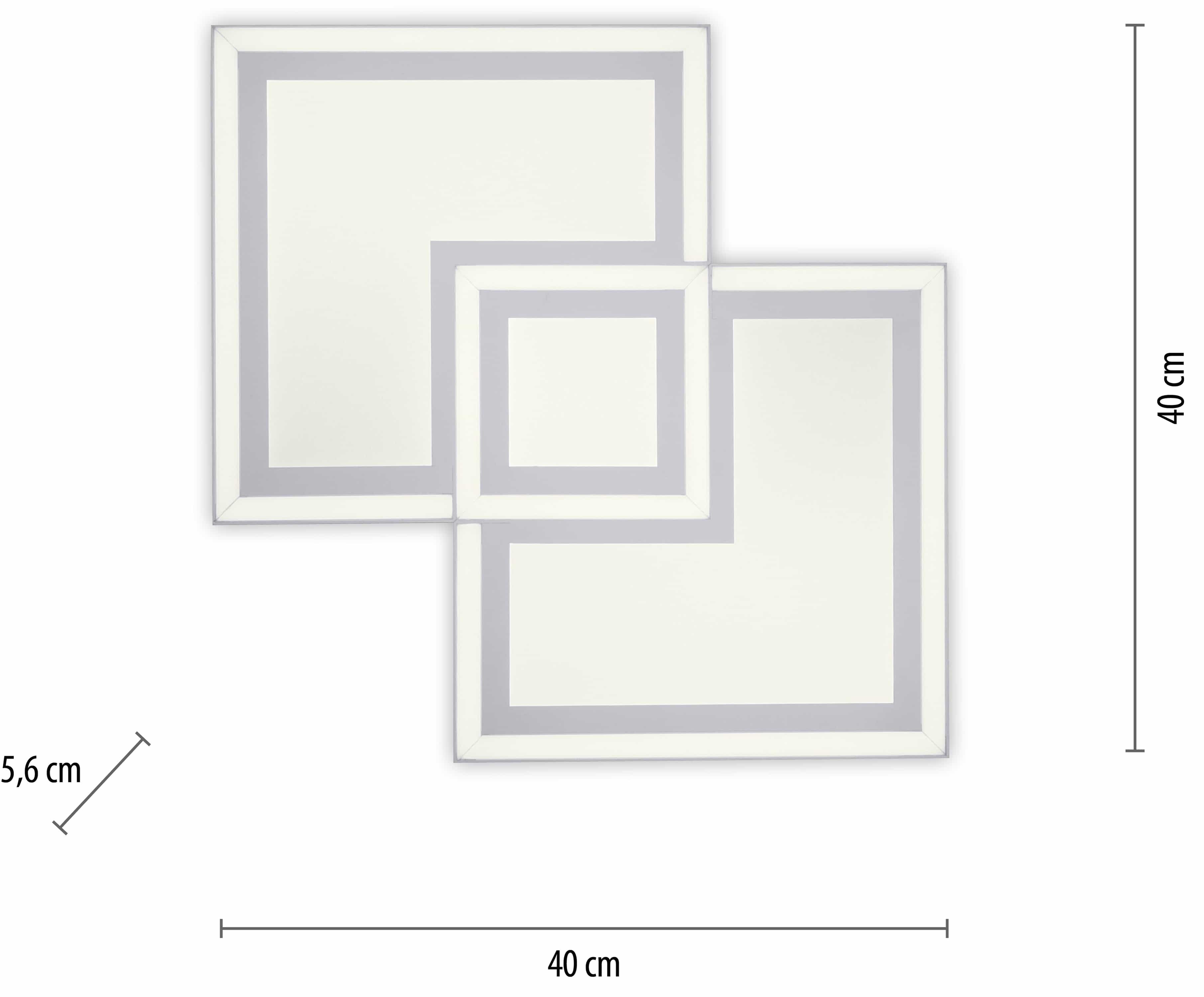 JUST LIGHT LED-Deckenleuchte 14880-16 weiß, 34,5 W, 4300 lm, 3000 K, getrennt schaltbar