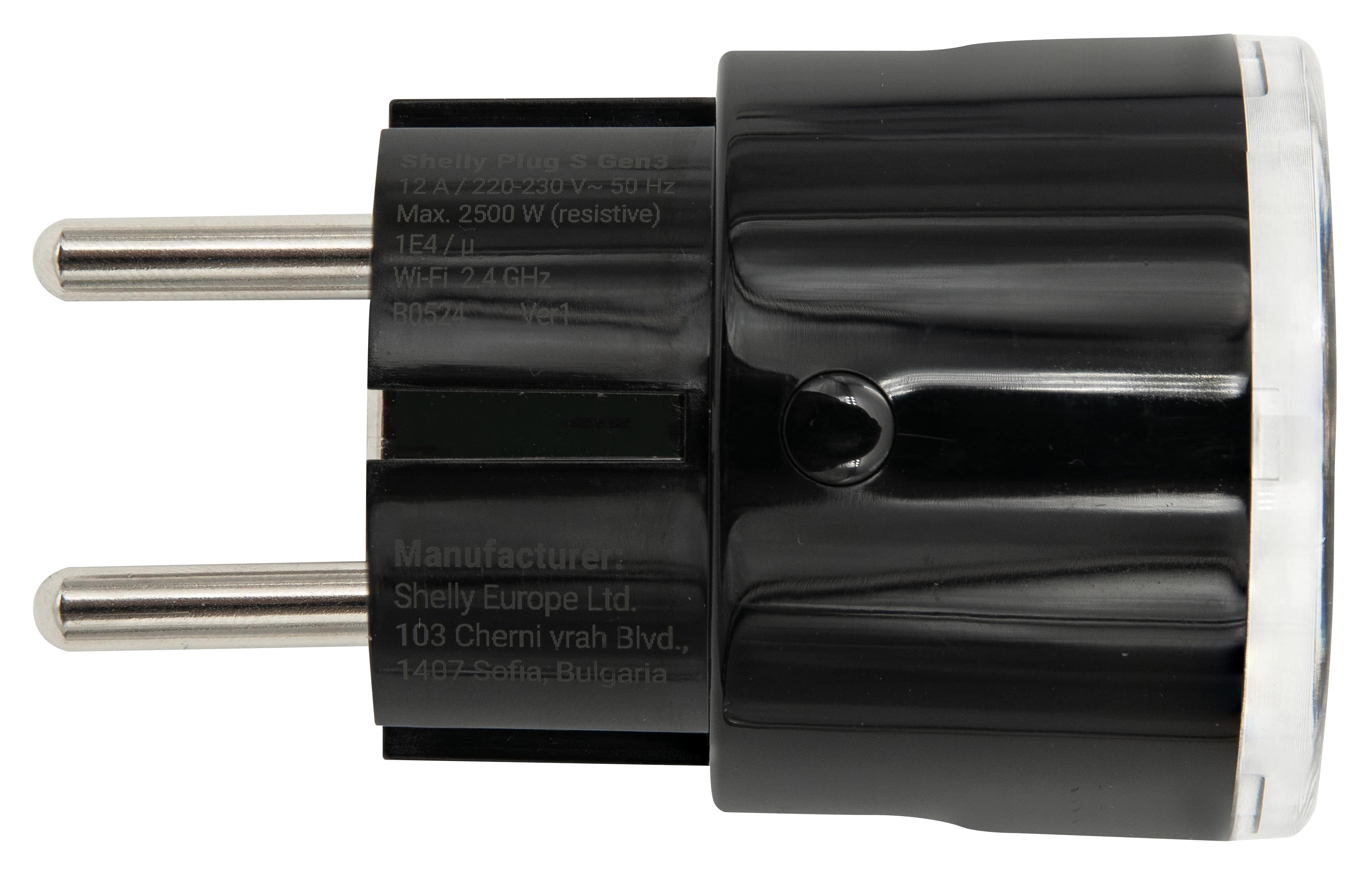 SHELLY WLAN-Steckdose Plug S Gen3, Matter, schwarz, 2 Stück