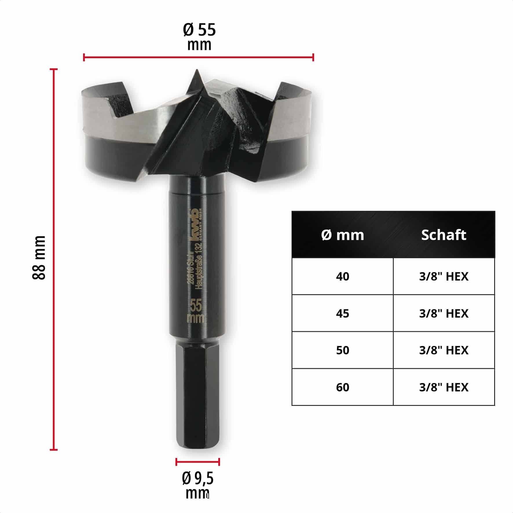 KWB Forstnerbohrer, 706455, 55 mm