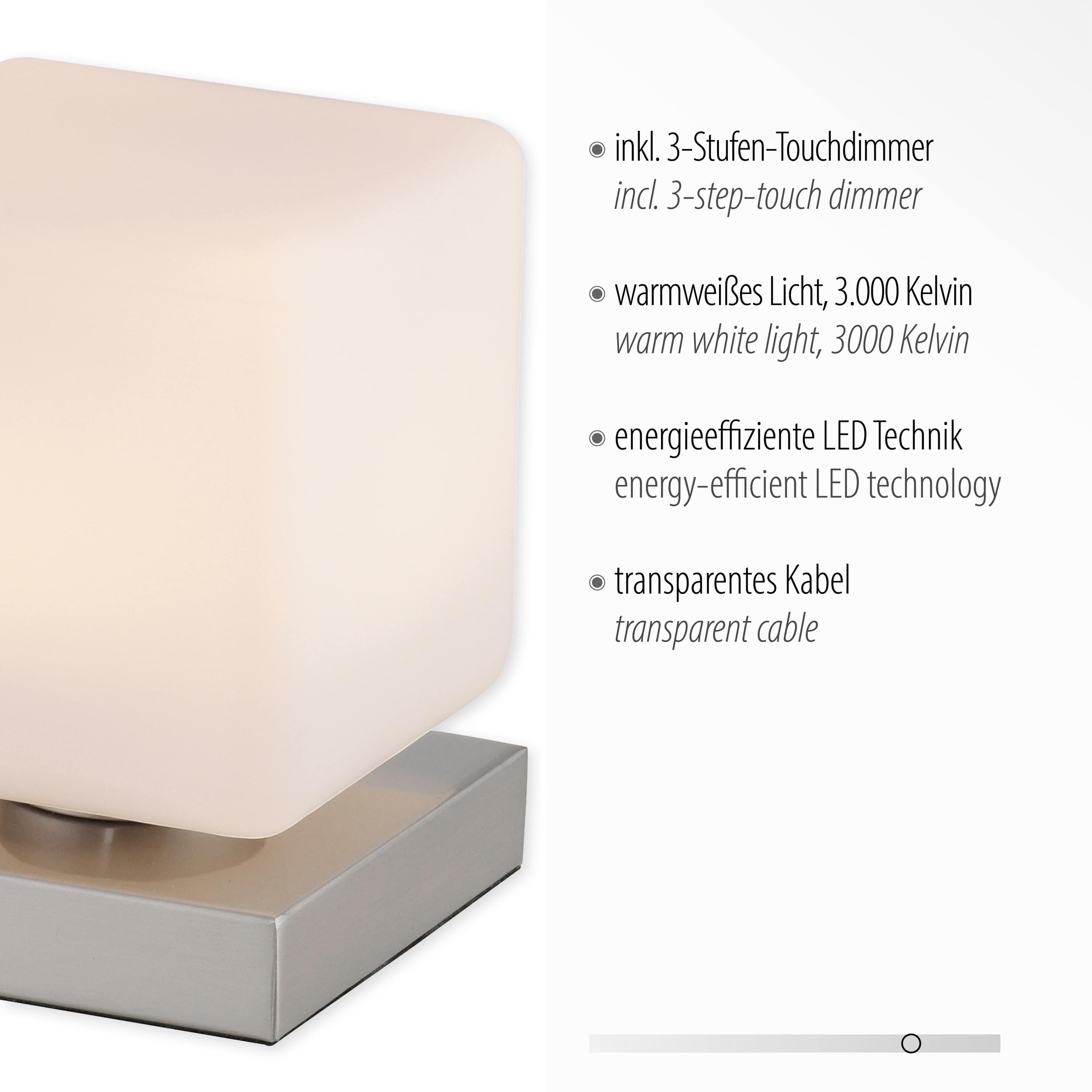 PAUL NEUHAUS LED-Tischleuchte 4036-55 stahl, 5 W, 580 lm, 3000 K