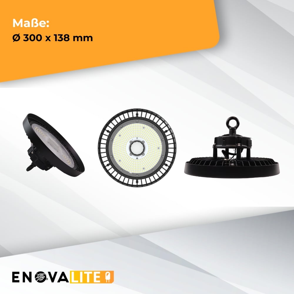 ENOVALITE LED-HighBay-Leuchte, UFO, EEK: C, 100W, 17000lm, 5000K, schwarz