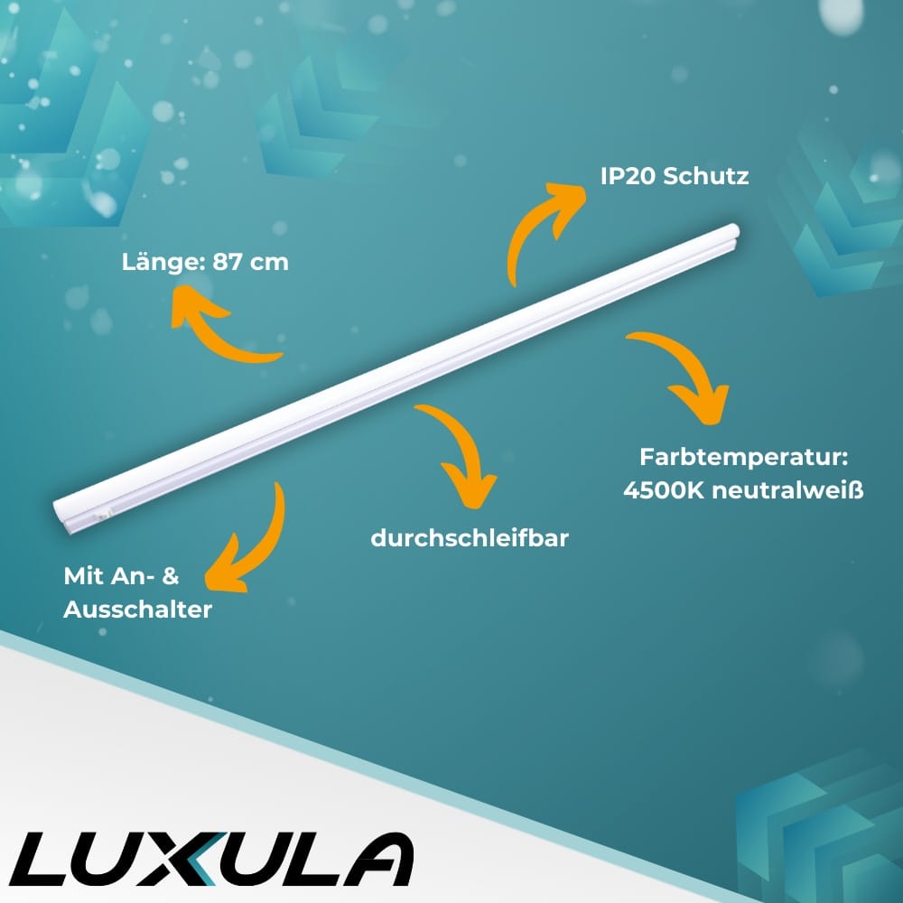 LUXULA LED-Unterbauleuchte, EEK: F, 12W, 1080lm, 4500K, 87cm