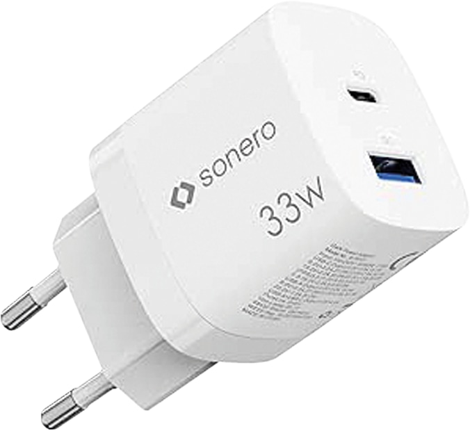 SONERO USB-C & USB-A GaN Ladegerät, X-PS121, 2 Port, 33W, weiß