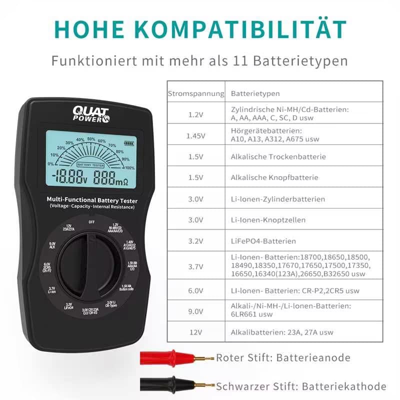 QUATPOWER Batterietester B3, inkl. Innenwiderstandsmessung