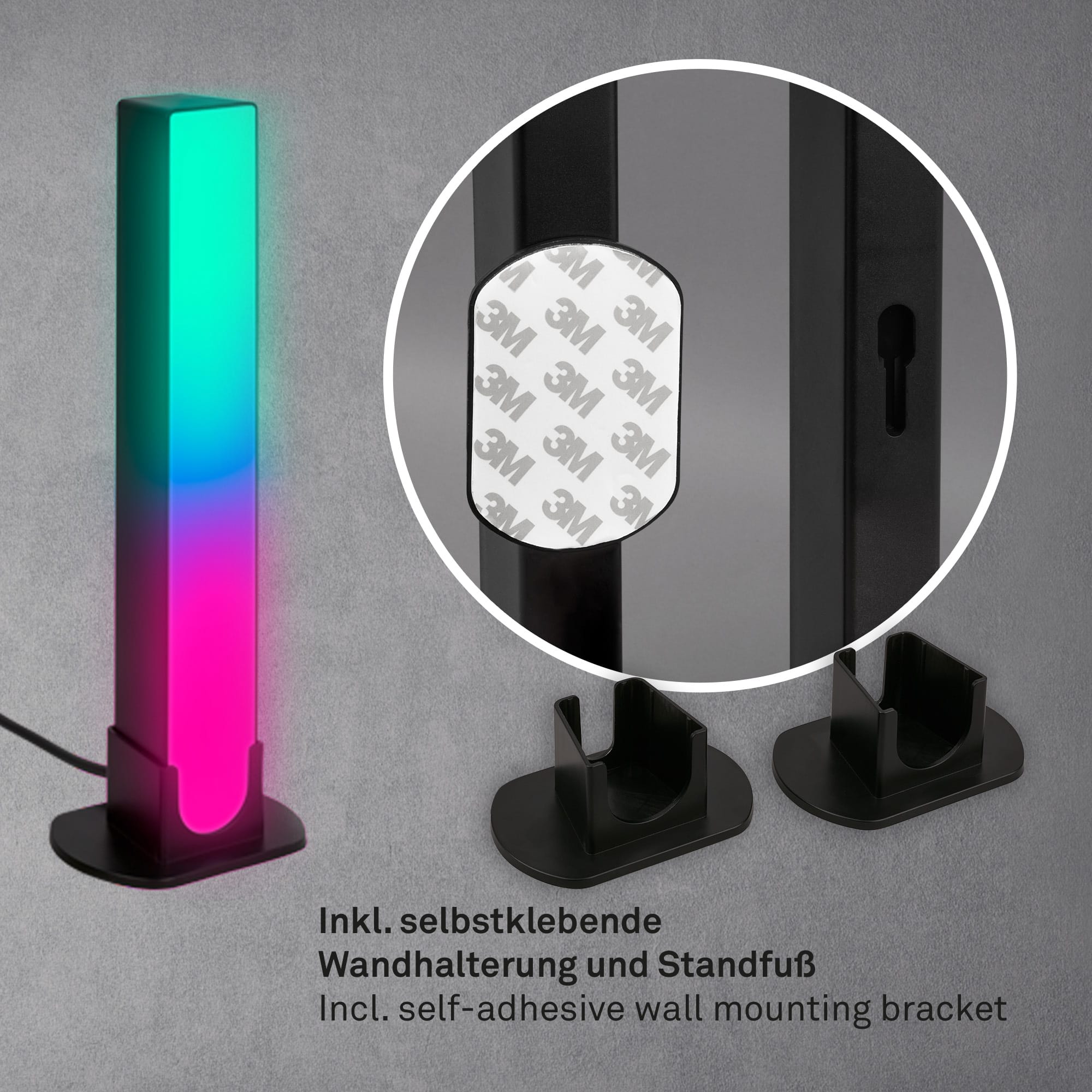 BRILONER LED-Tischleuchte 2er Set, schwarz, je 6W, 550lm, CCT, RGBIC, Smart