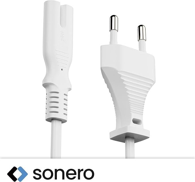 Netzkabel SONERO X-ESG-C7G-050W, Eurostecker, gerade, weiß, 5m