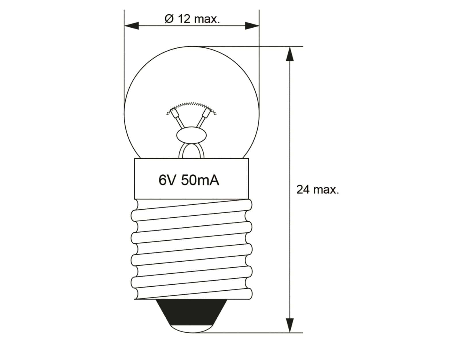 GOOBAY Taschenlampenbirne, 9590, G11 Kugel, E10, 6 V, 0.3 W