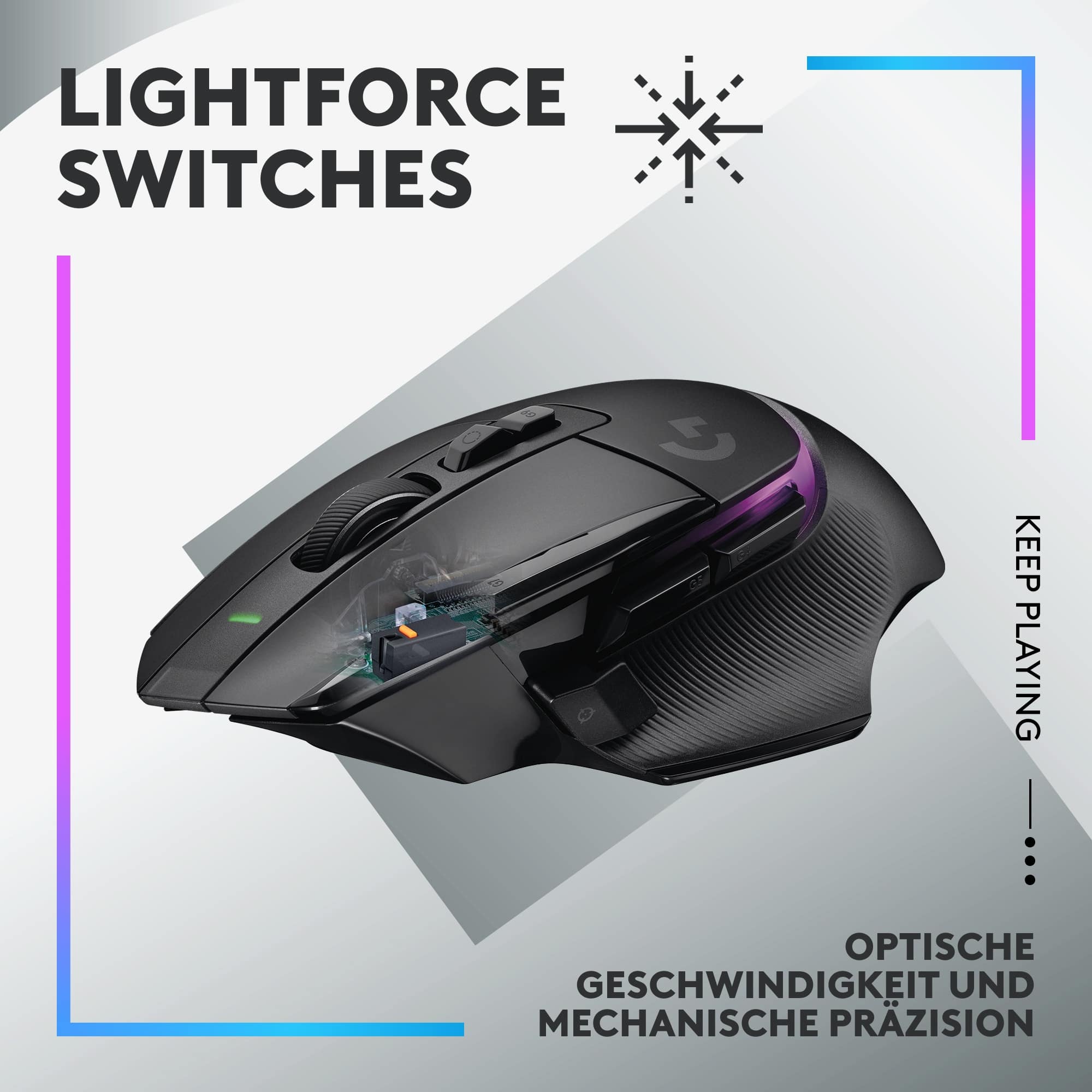 LOGITECH Gaming Maus G502 X Plus Lightspeed schwarz