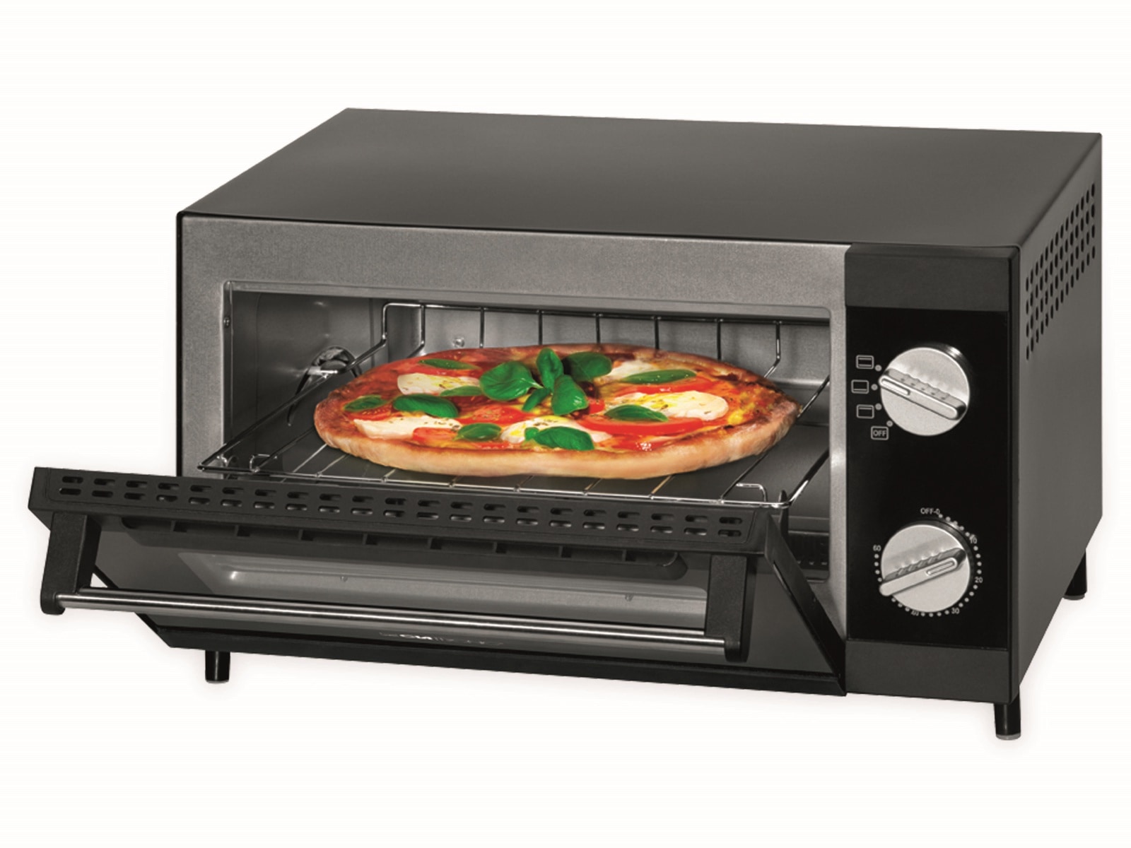 CLATRONIC Multi Pizza-Ofen MPO 3520, 12 L, 1000 W, schwarz