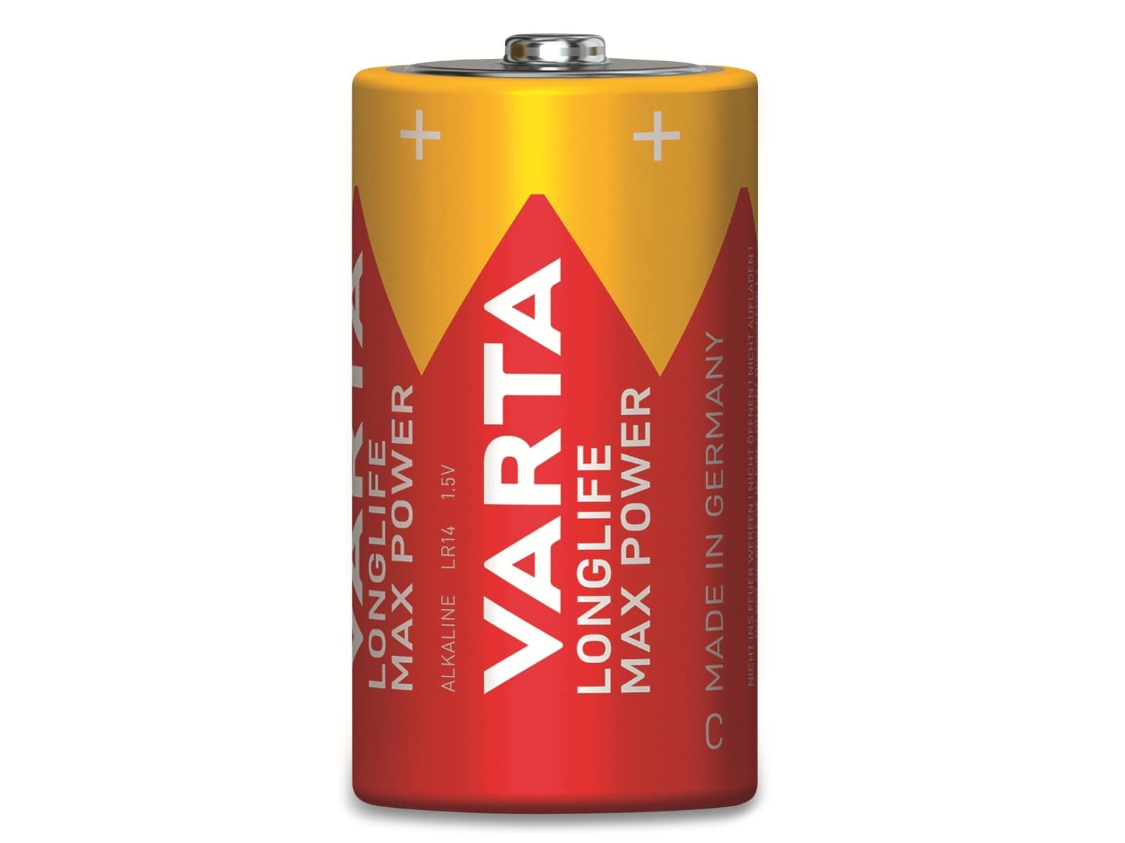 VARTA Batterie Alkaline, Baby, C, LR14, 1.5V, Longlife Max Power, 2 Stück