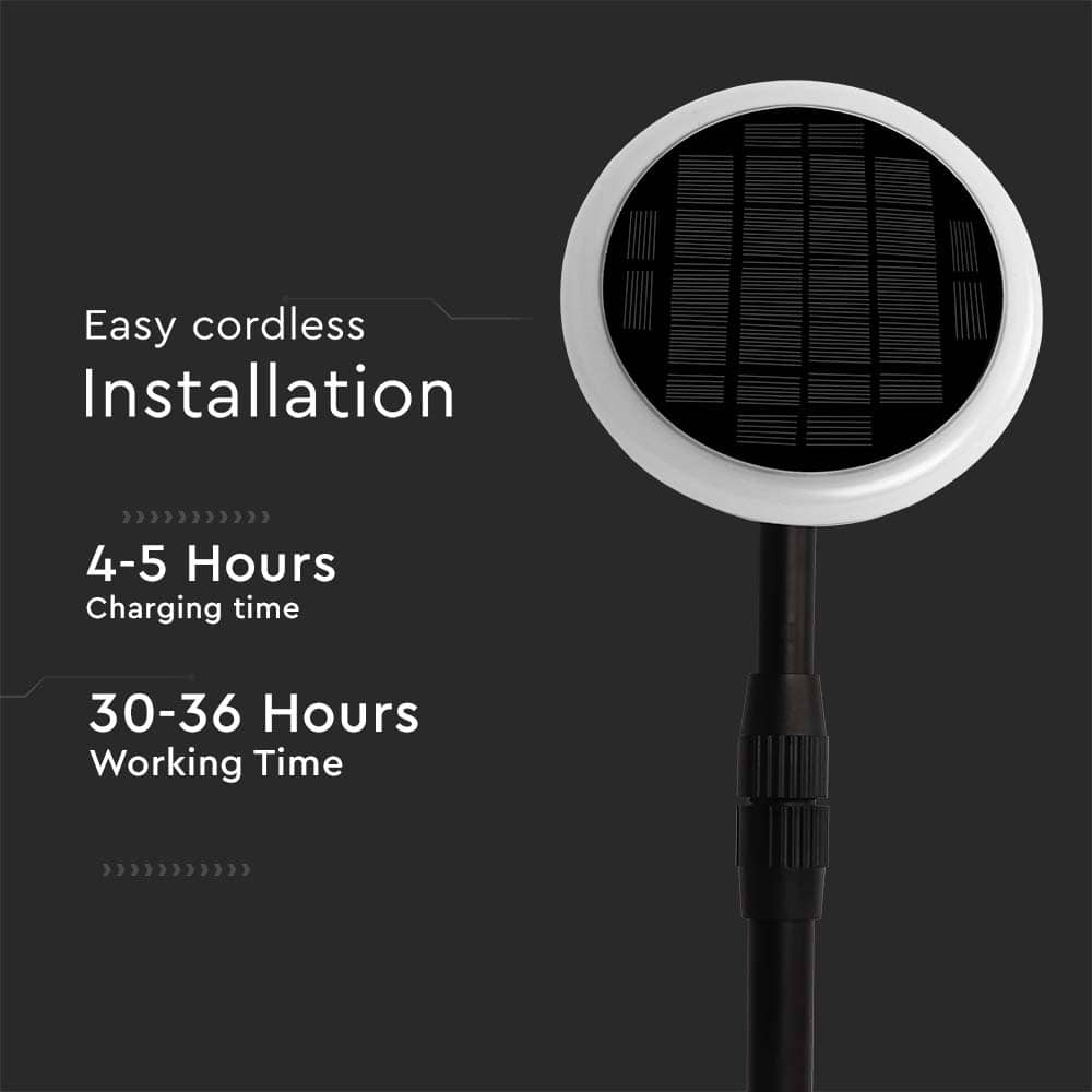 V-TAC Solar LED-Gartenleuchte VT-948, 8 W, 4000 K, schwarz