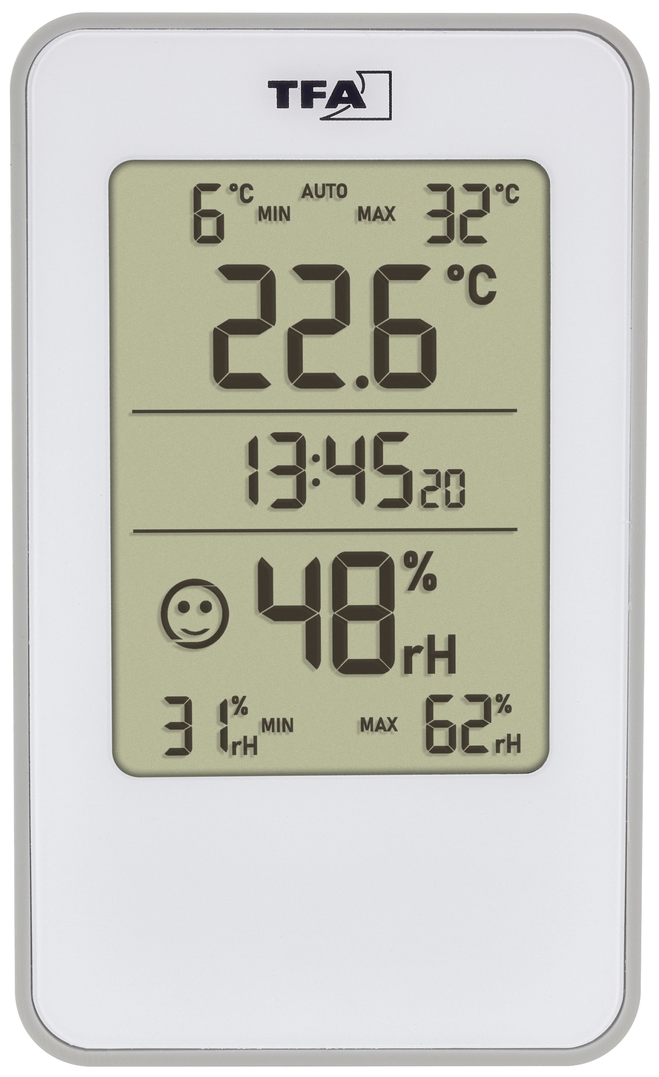 TFA Digitales Thermo-Hygrometer, 30.5057.02, weiß