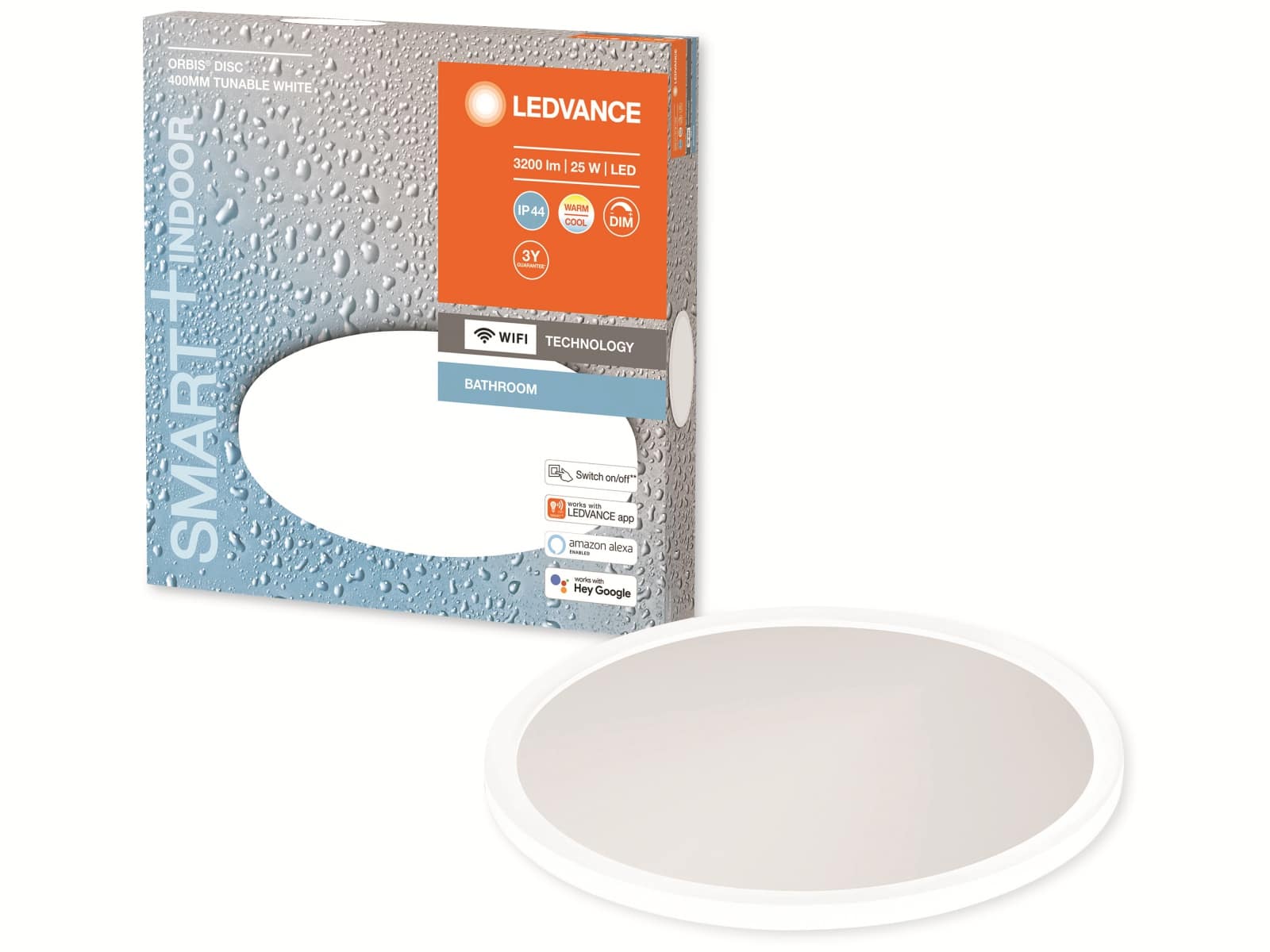 LEDVANCE LED-Deckenleuchte, Orbis Disc, 400mm, 25W, TW, WiFi