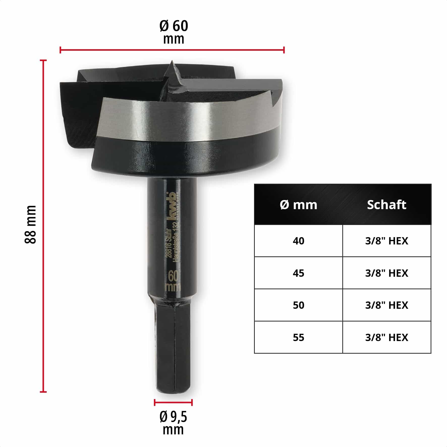 KWB Forstnerbohrer, 706460, 60 mm