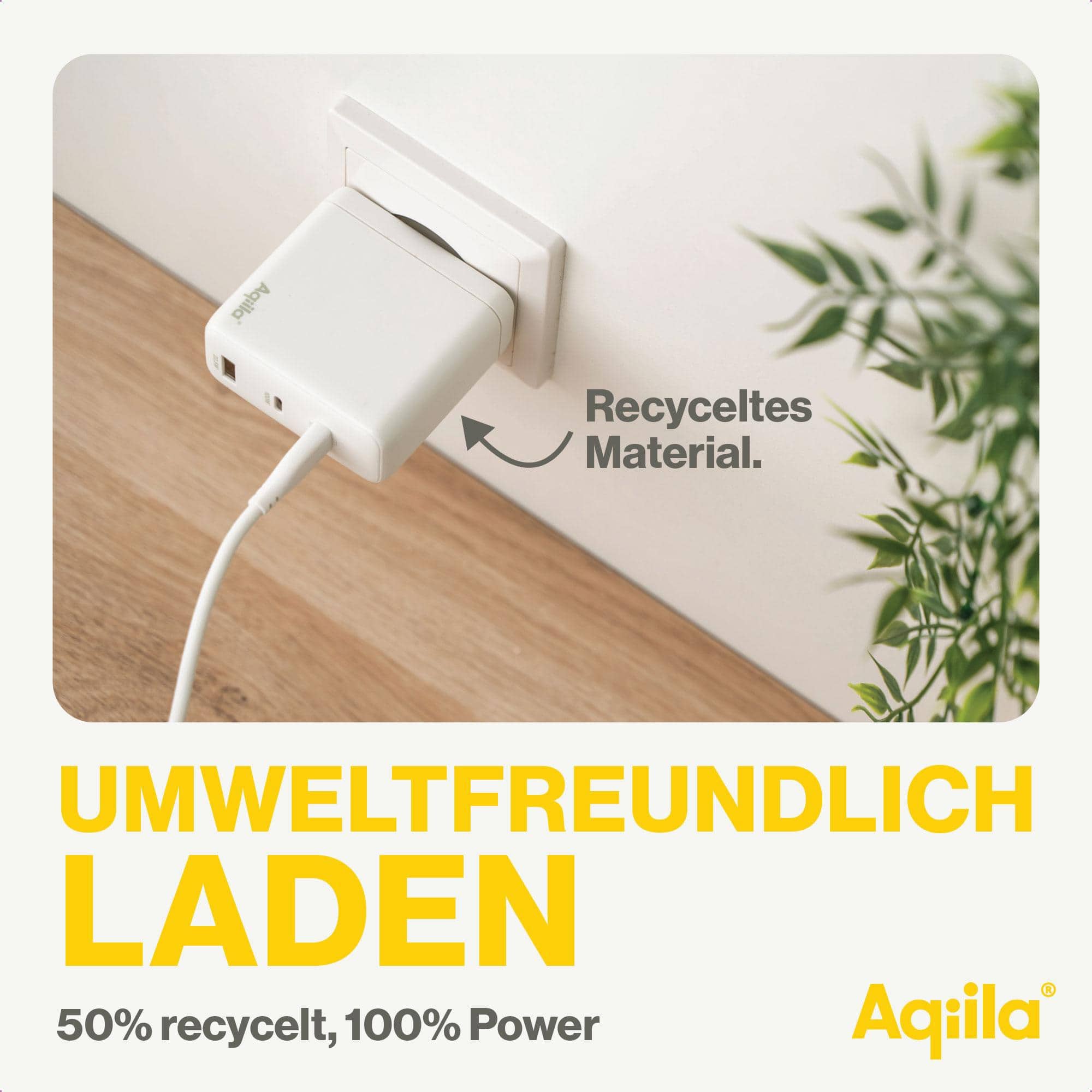 AQIILA USB-Lader Chargebird W4, 120 W, 3-fach, 2x USB-C, 1x USB-A