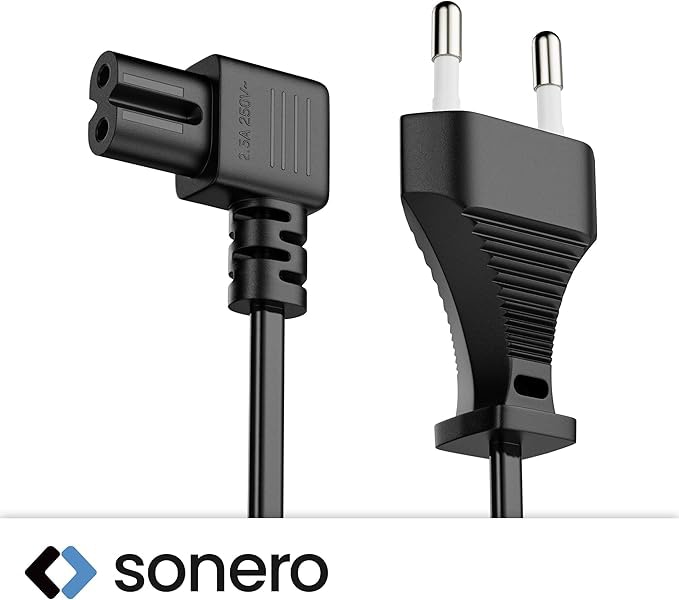 SONERO Netzkabel X-ESG-C7W-050B, Eurostecker, gerade, schwarz, 5m