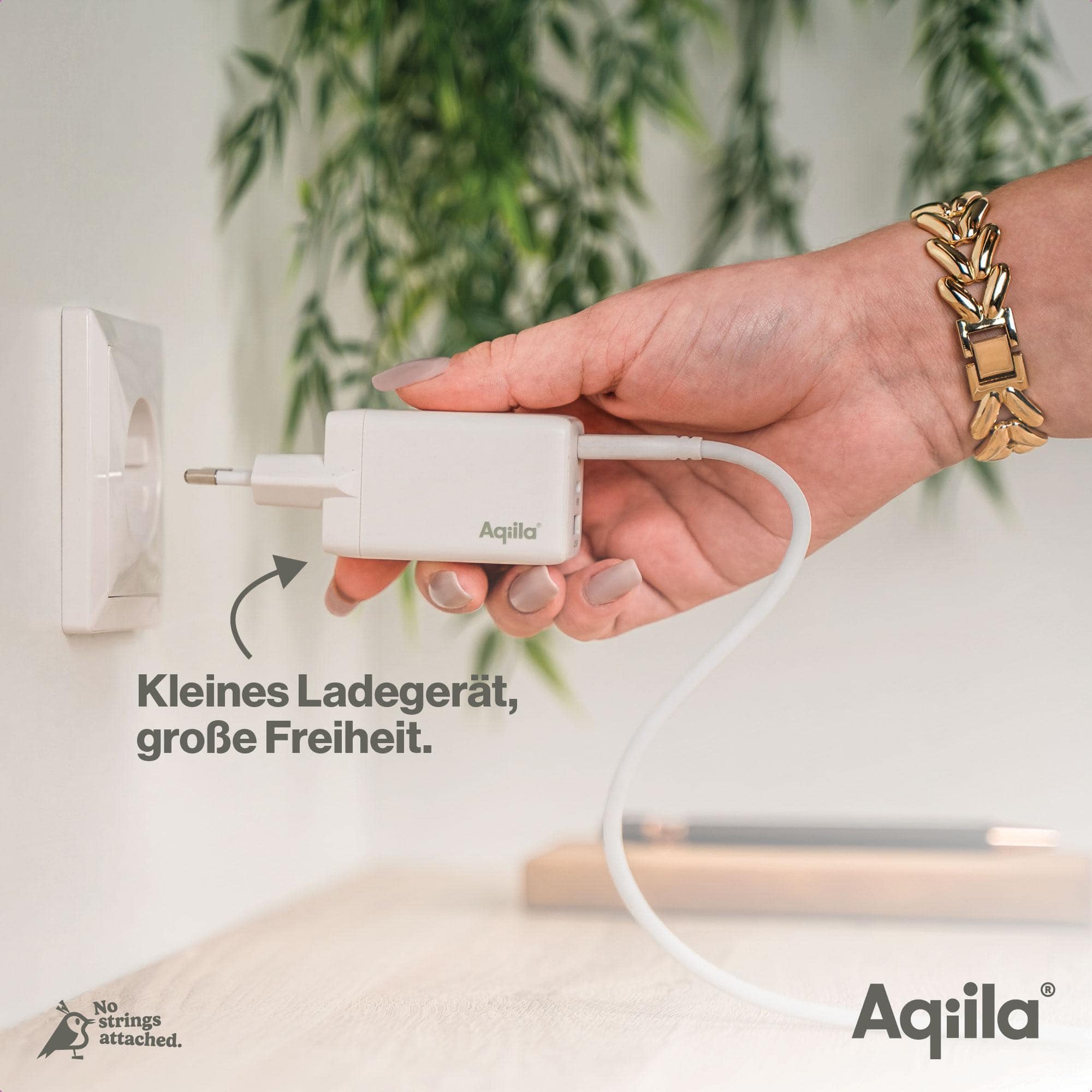 AQIILA USB-Lader Chargebird W3, 65 W, 3-fach, 2x USB-C, 1x USB-A