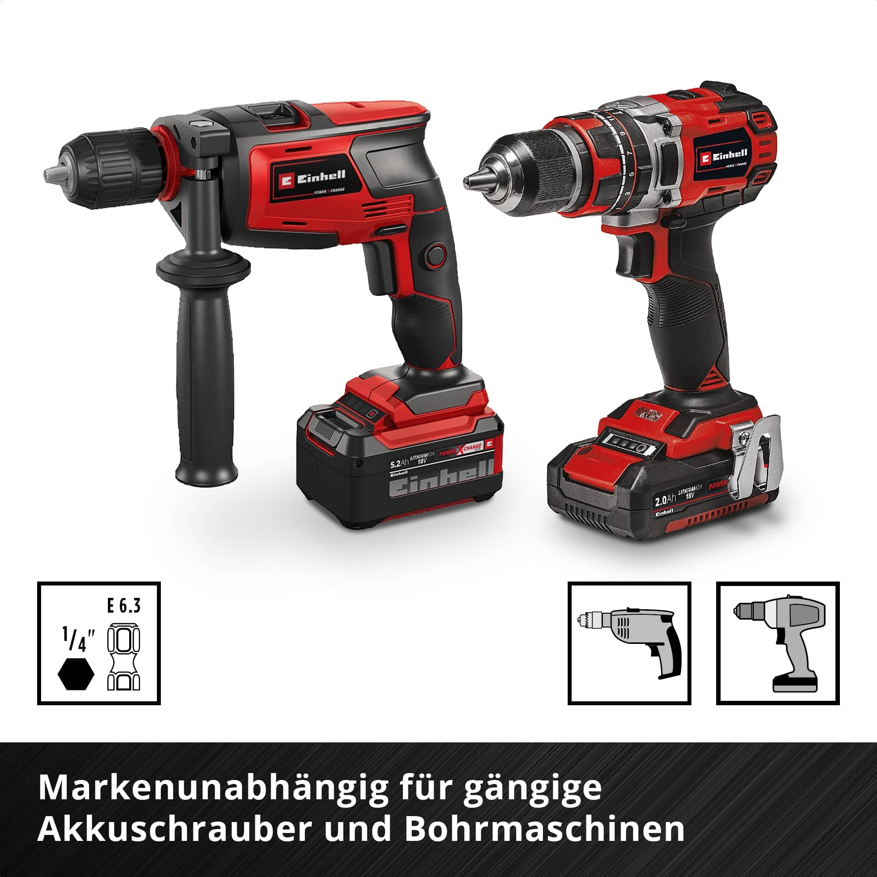 EINHELL Diamant-Fliesenbohrer-Set, 500404, XS-Case, 4-teilig