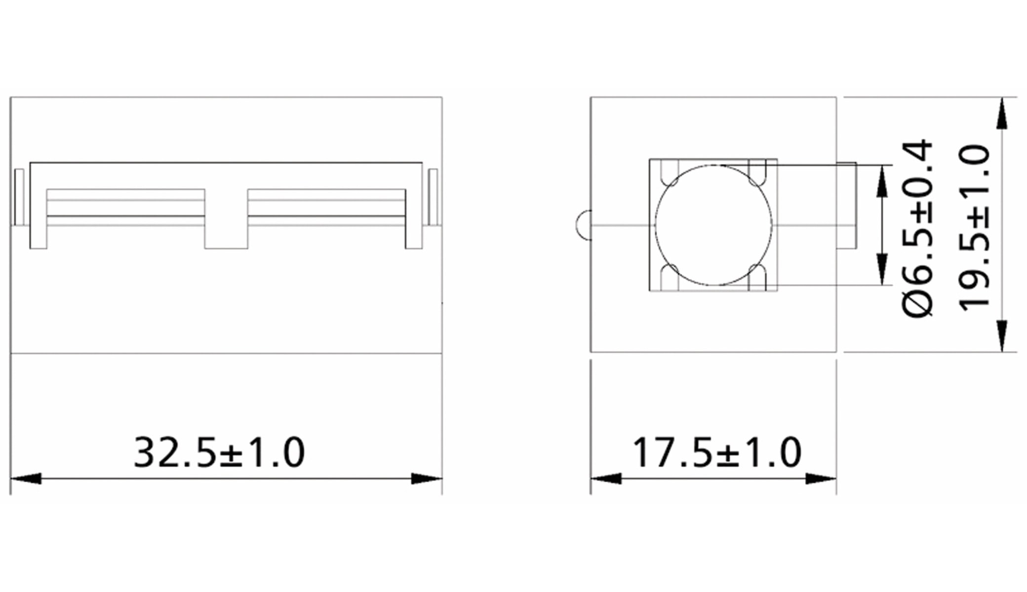 Klappferrit, Entstörfilter RF75 200 Ω für Kabeldurchmesser 6,5 mm (Max.)