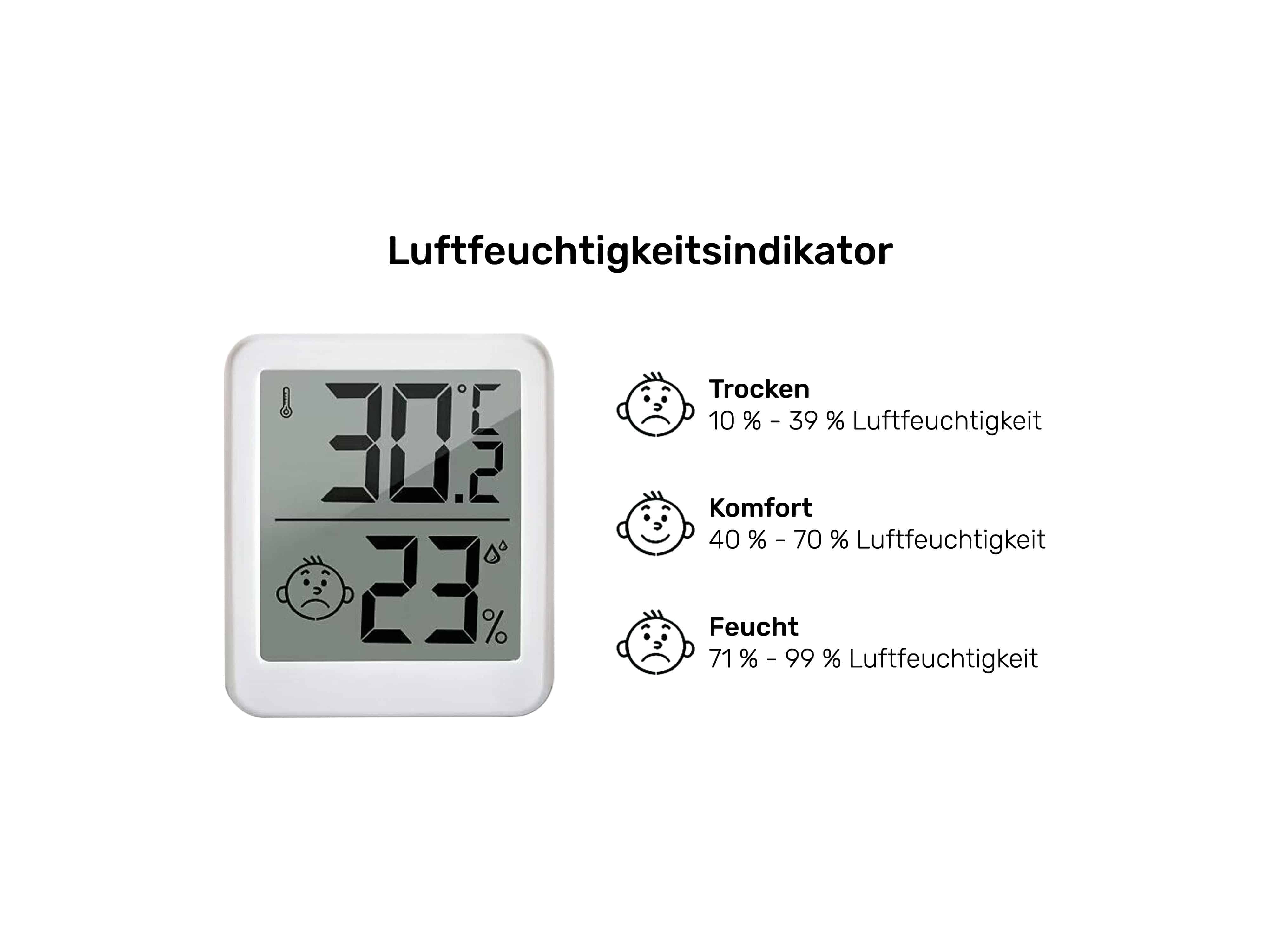 DAYHOME Digitales Thermo-Hygrometer TH-10, 3 Stück