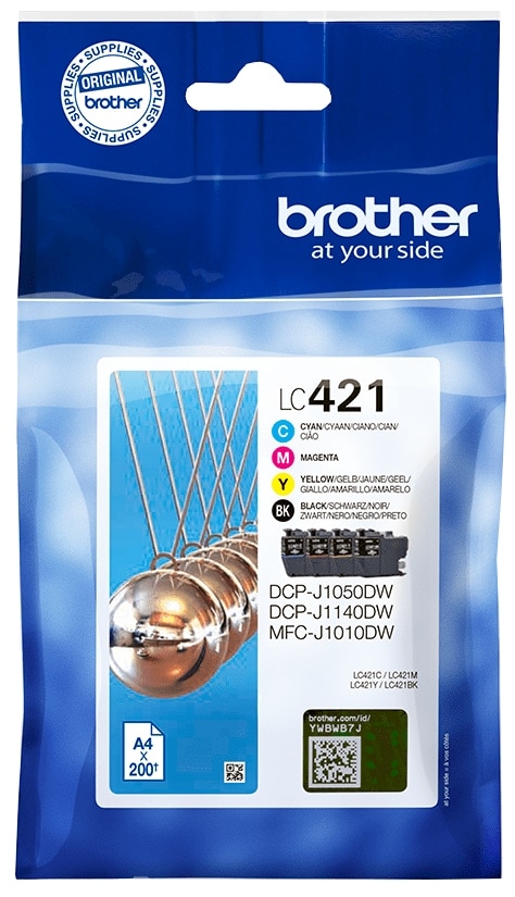 BROTHER Tintenstrahldrucker 3in1 DCP-J1050DW Tintenbundle inkl. Brother LC-421VAL