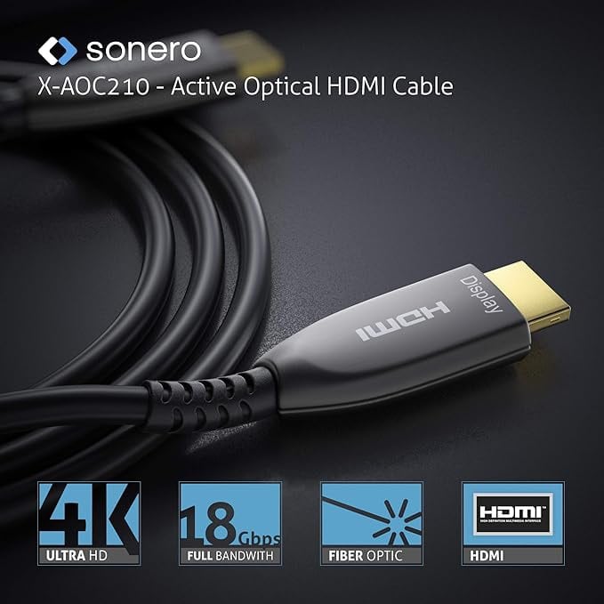 SONERO Aktives HDMI Kabel X-AOC210-300, AOC Extender Kabel 4K, 30m