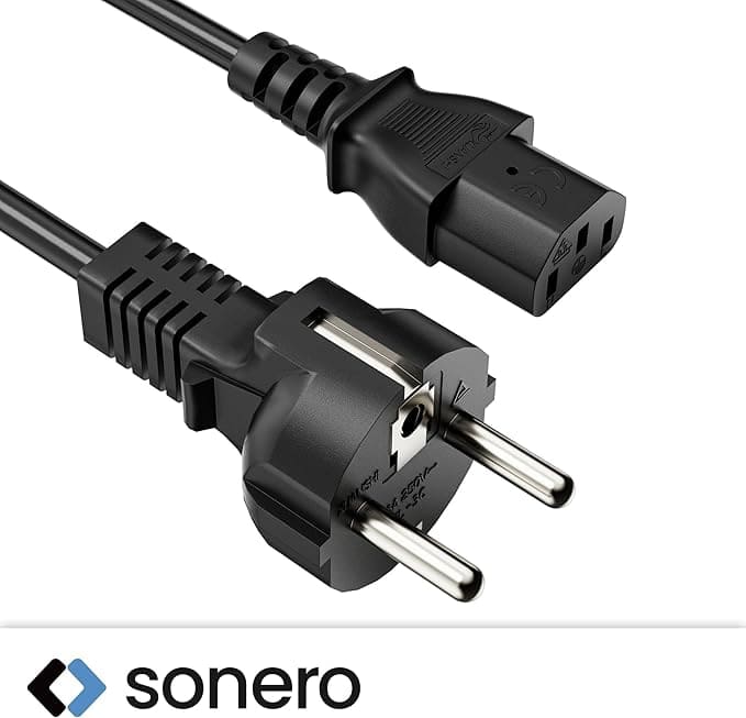 SONERO Netzkabel Schutzkontaktstecker, X-SKG-C13G-010B, gerade, schwarz, 1m