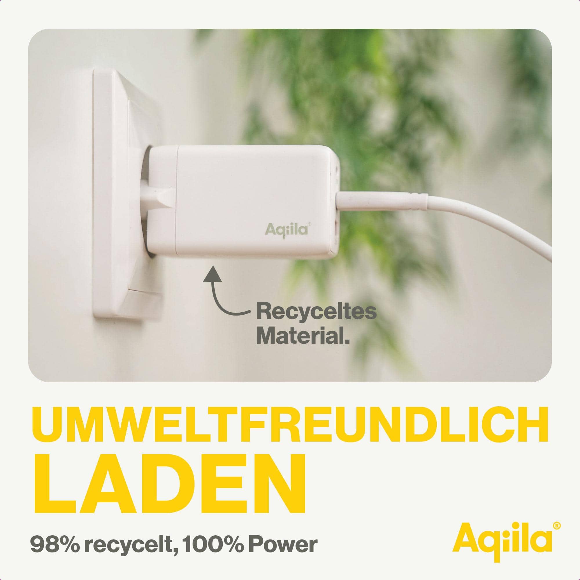 AQIILA USB-Lader Chargebird W3, 65 W, 3-fach, 2x USB-C, 1x USB-A