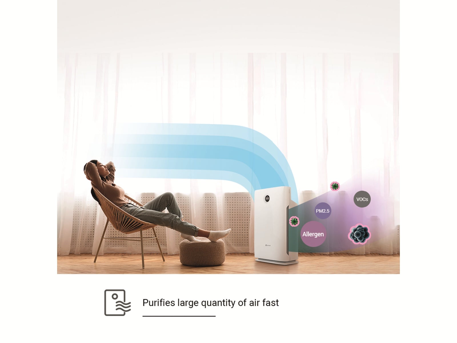 Ezviz Luftreiniger Air Purifier, mit HEPA Filter