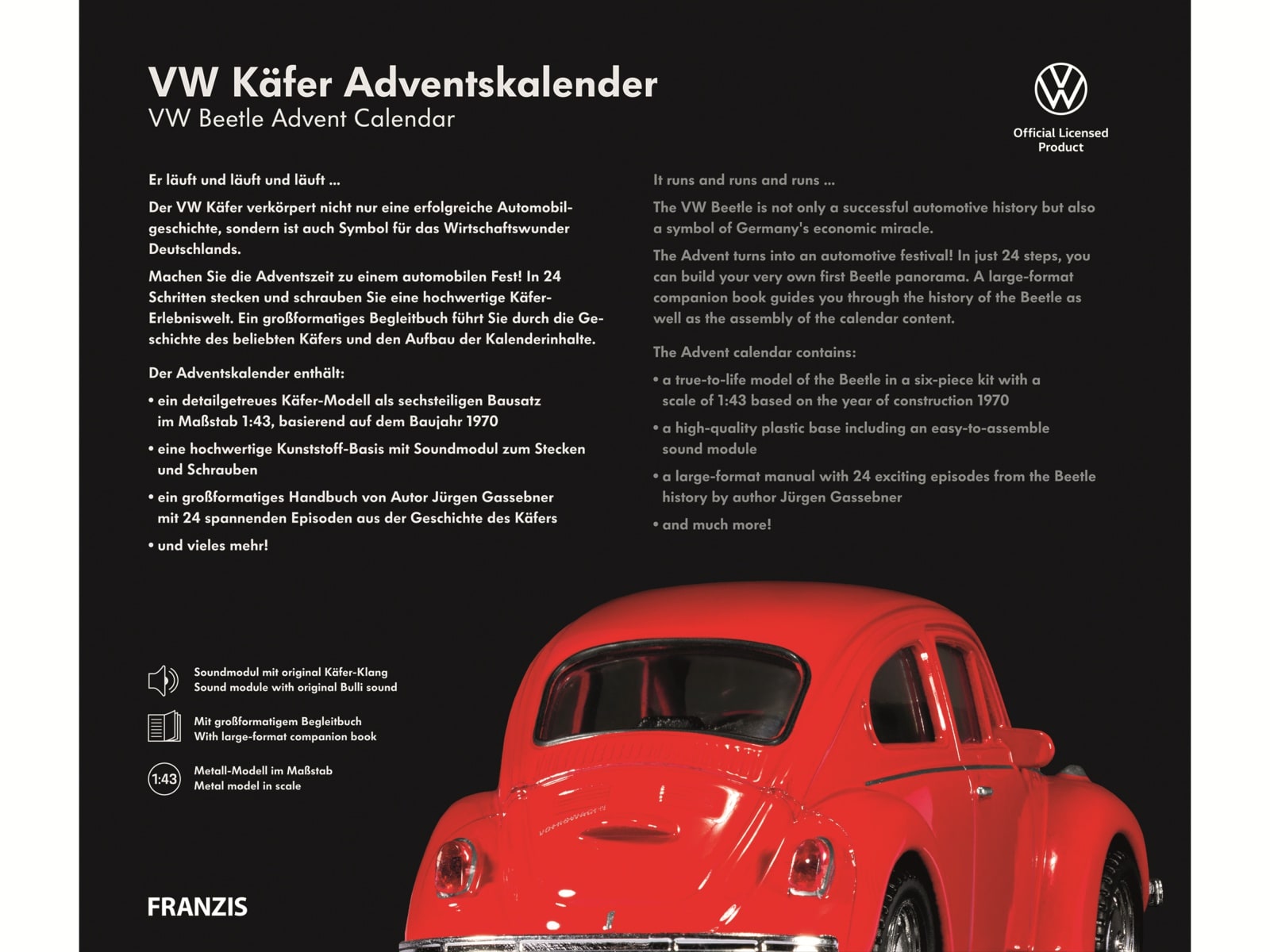 FRANZIS Adventskalender, 55255, VW Käfer Adventskalender