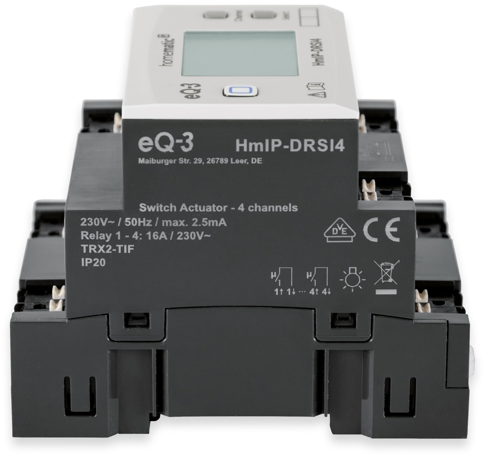 HOMEMATIC IP Smart Home 154431A0 Schaltaktor für Hutschienenmontage, 4-fach