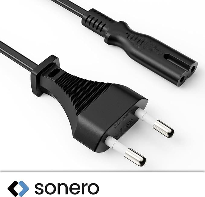 SONERO Netzkabel X-ESG-C7G-050B, Eurostecker, gerade, schwarz, 5m