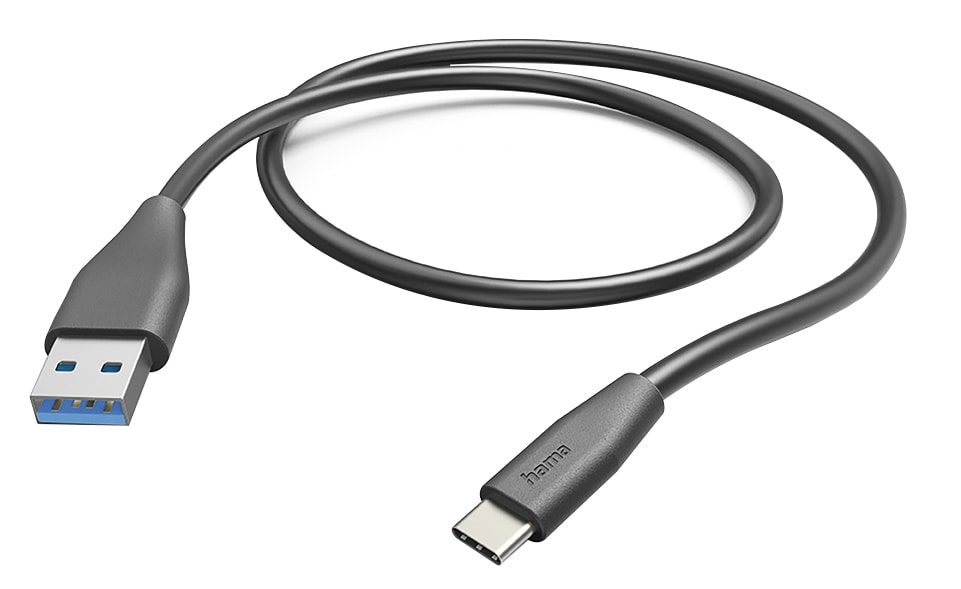 HAMA USB-Ladekabel USB-A - USB-C, 1,5 m, Schwarz