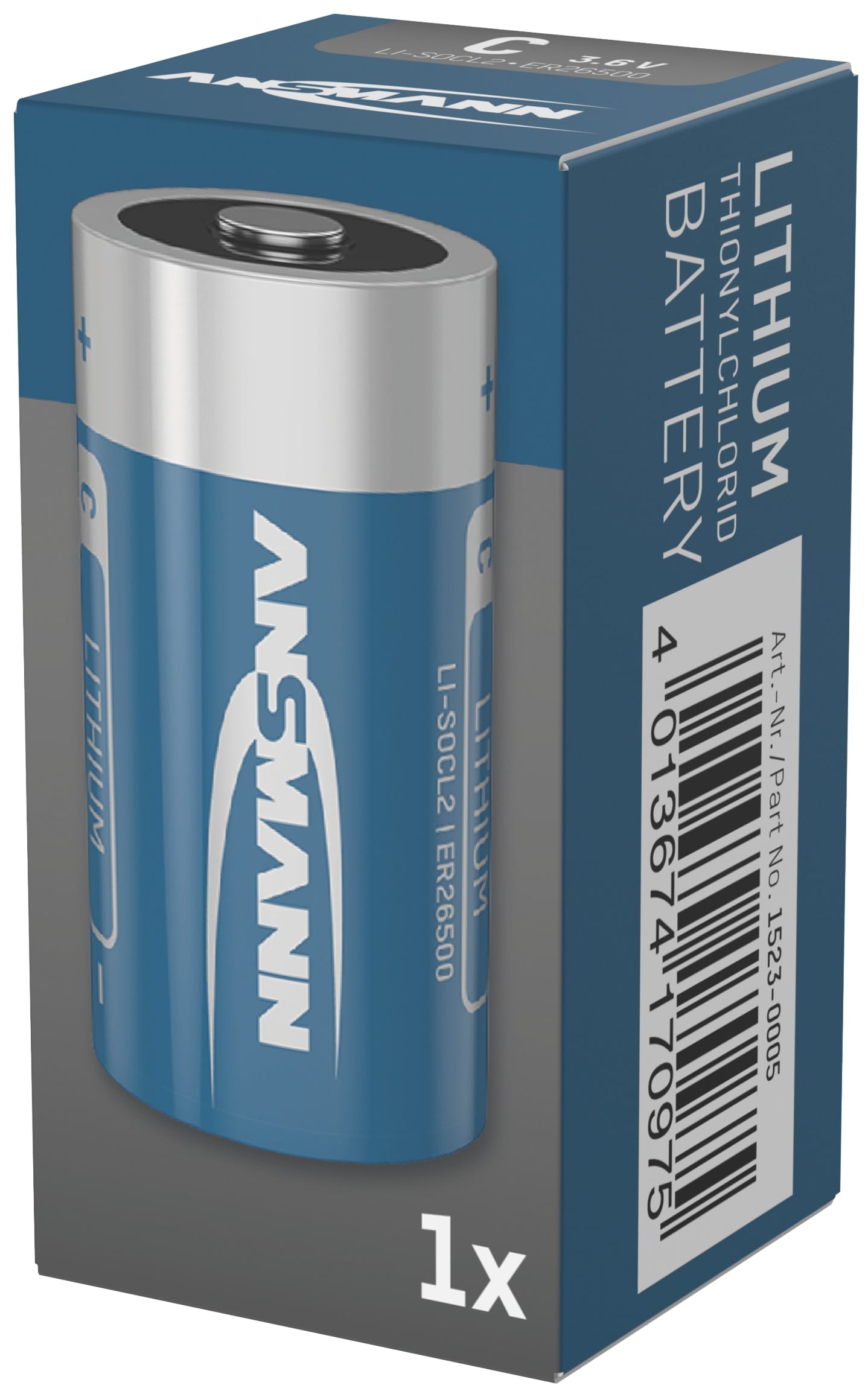 ANSMANN Lithium Batterie ER26500, 3,6 V, 8500mAh